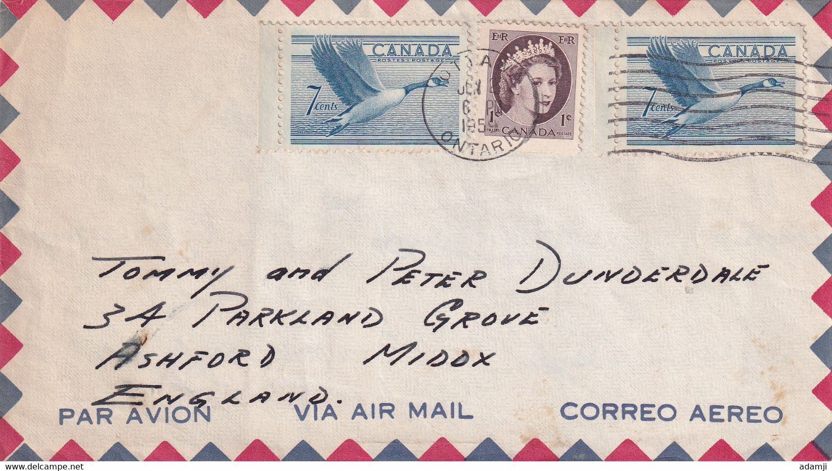 CANADA 1958 COVER TO ENGLAND. - Storia Postale