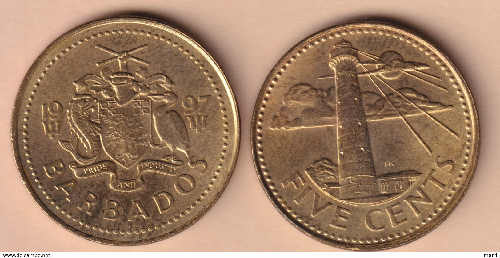 Barbados 5 Cents 1997 Km#11 - Barbados (Barbuda)