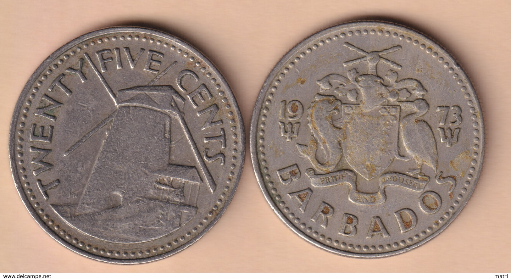 Barbados 25 Cents 1973 Km#13 - Barbados