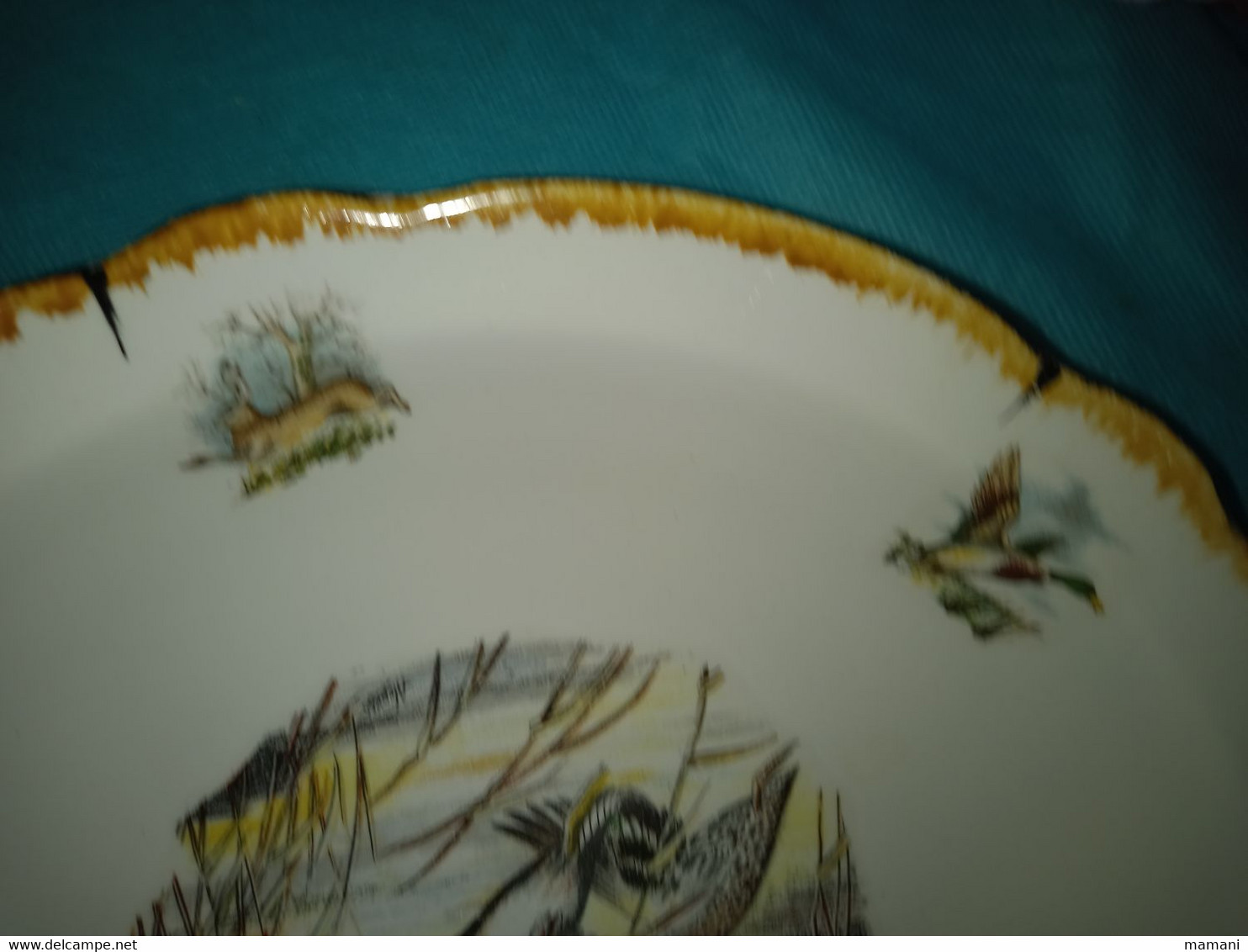 Plat Décor De Chasse Gibier - Plates