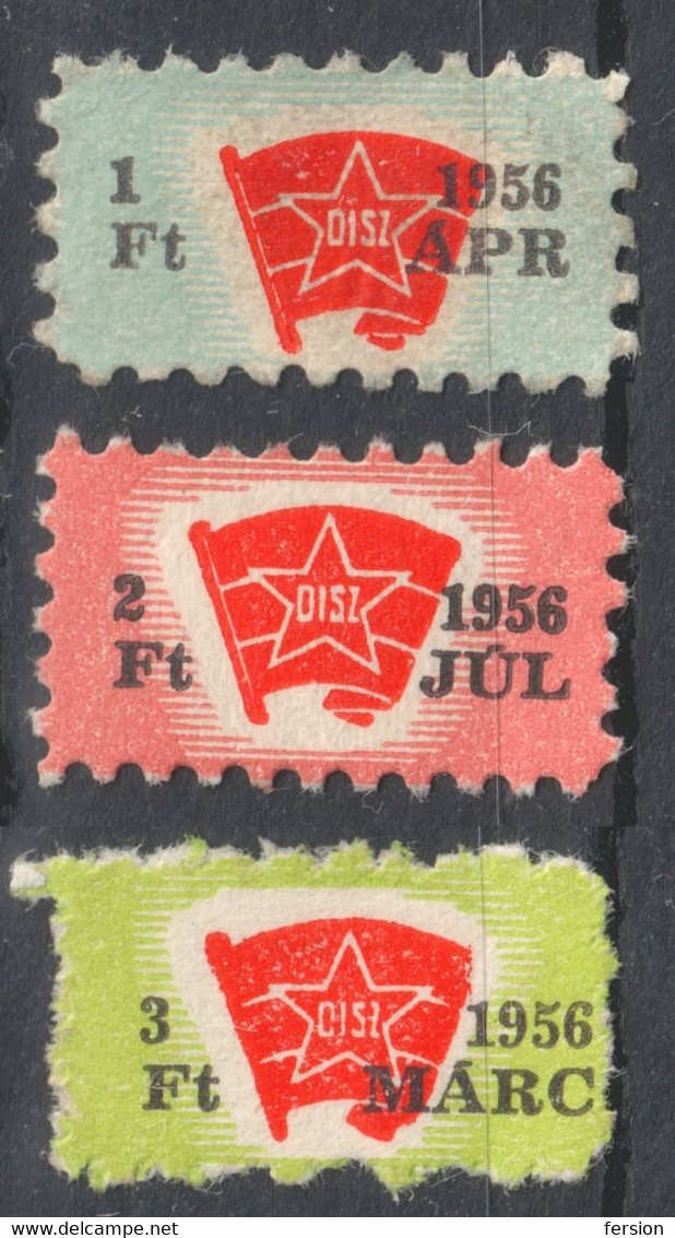 DISZ Hungarian Young Communist League FLAG Red Star - Member Charity LABEL CINDERELLA VIGNETTE - Hungary 1956 - Officials