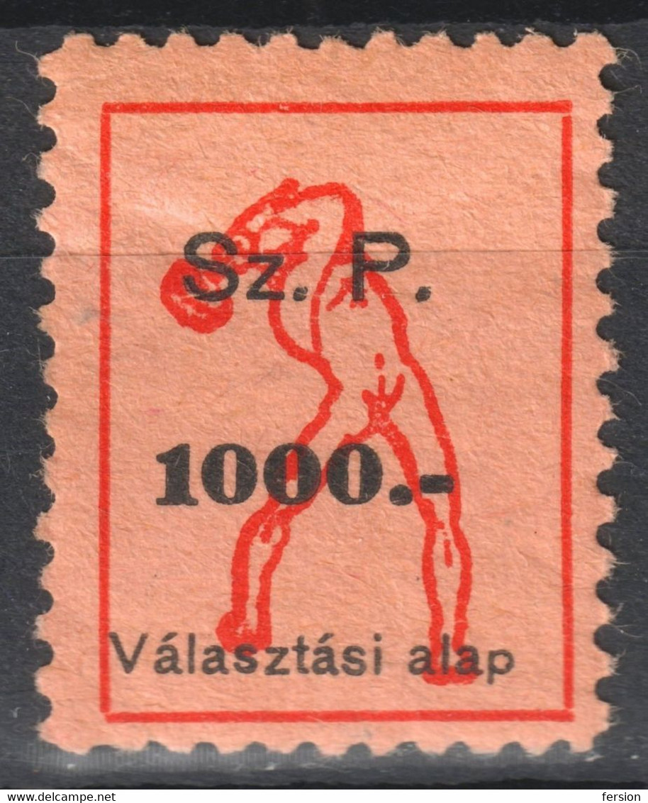 Communist WORKER Party ELECTION Member INFLATION CHARITY LABEL CINDERELLA VIGNETTE Red Star 1945 HAMMER Sculpture - Dienstmarken