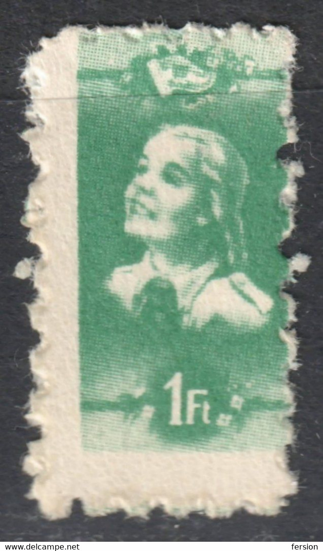 Pioneer Movement SCOUT Scouts Membership TAX Member - 1950's HUNGARY - Used Vignette Cinderella Label - FLAG ELŐRE Girl - Revenue Stamps