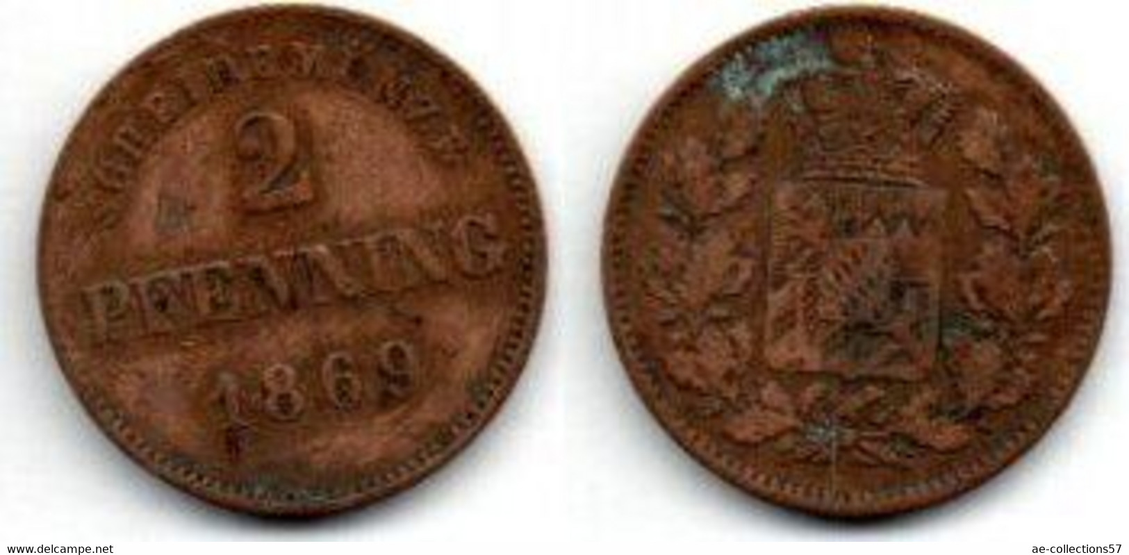 Bayern 2 Pfennig 1869 TB - Kleine Munten & Andere Onderverdelingen