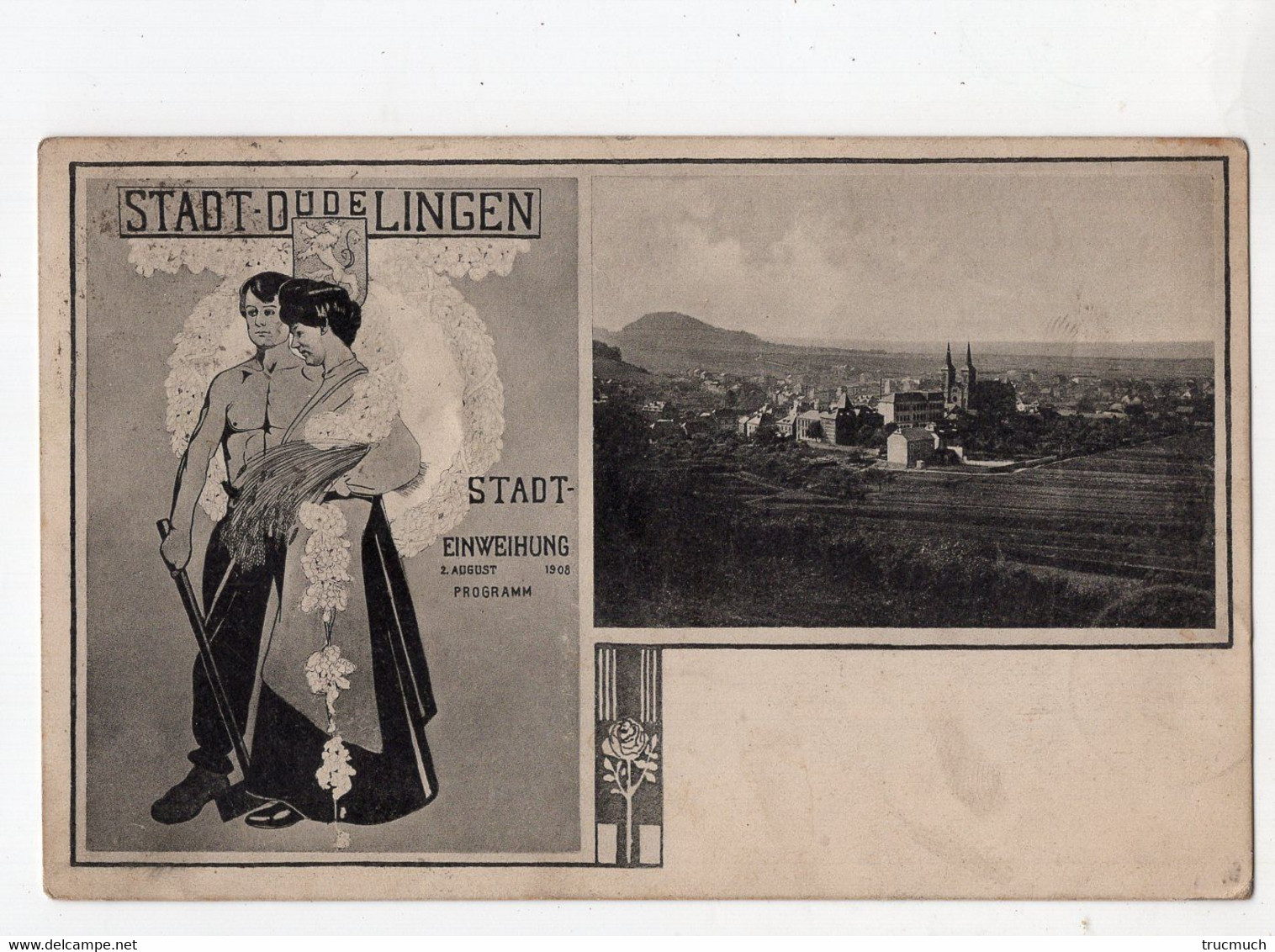 39 - STADT DÜDELINGEN - Stadt Einweihung 2. August 1908  Programm - Dudelange
