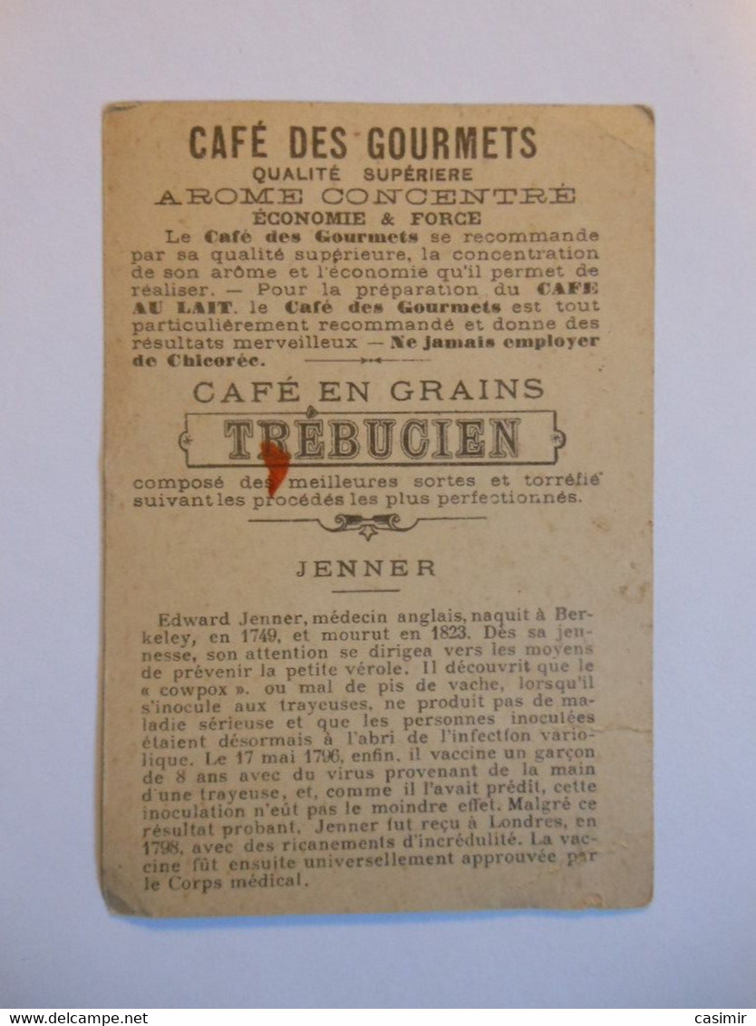 B0053a - Image Chromo CHOCOLAT DES GOURMETS - TREBUCIEN - JENNER - Traite De Vache - Café En Grains - Chocolat