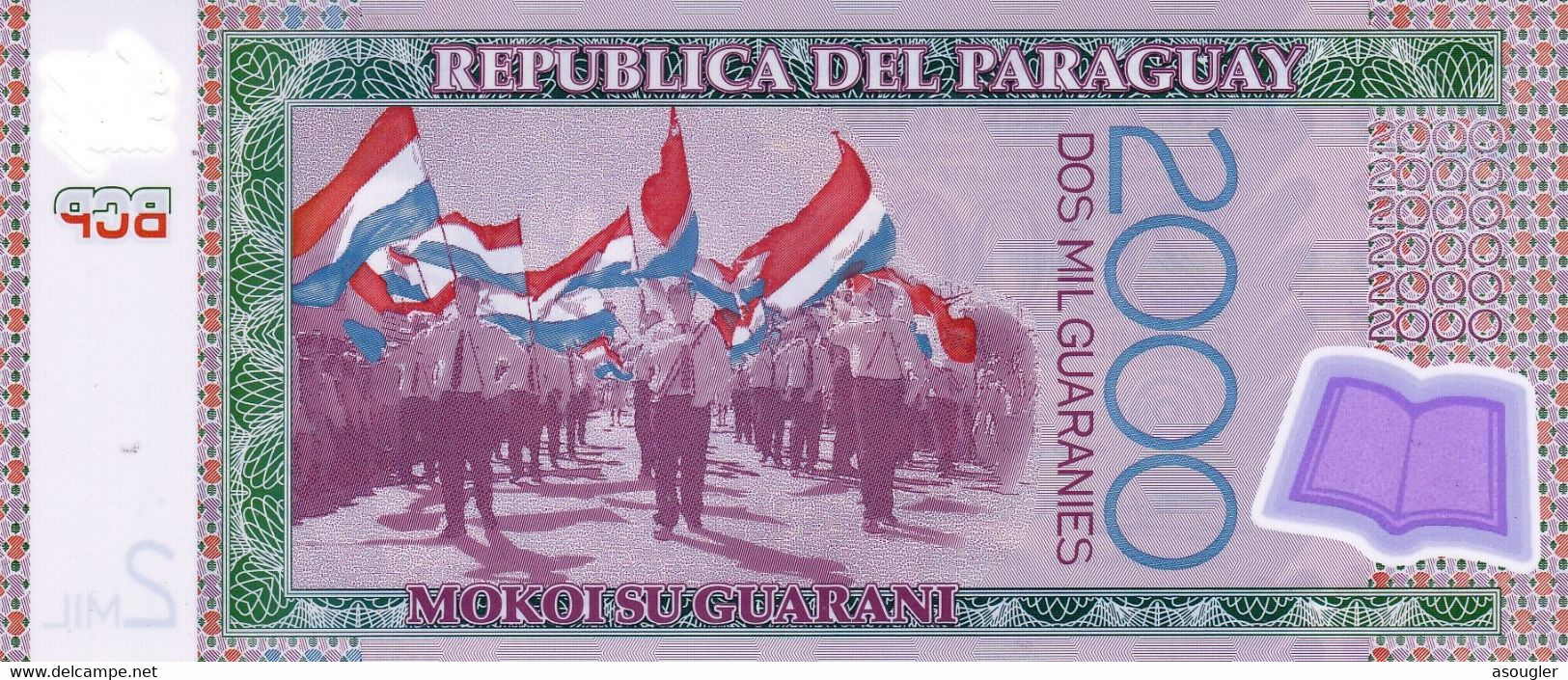 PARAGUAY NOTE 2000 GUARANIES 2017 (2018) POLYMER P NEW UNC "free Shipping Via Regular Air Mail (buyer Risk Only)" - Paraguay