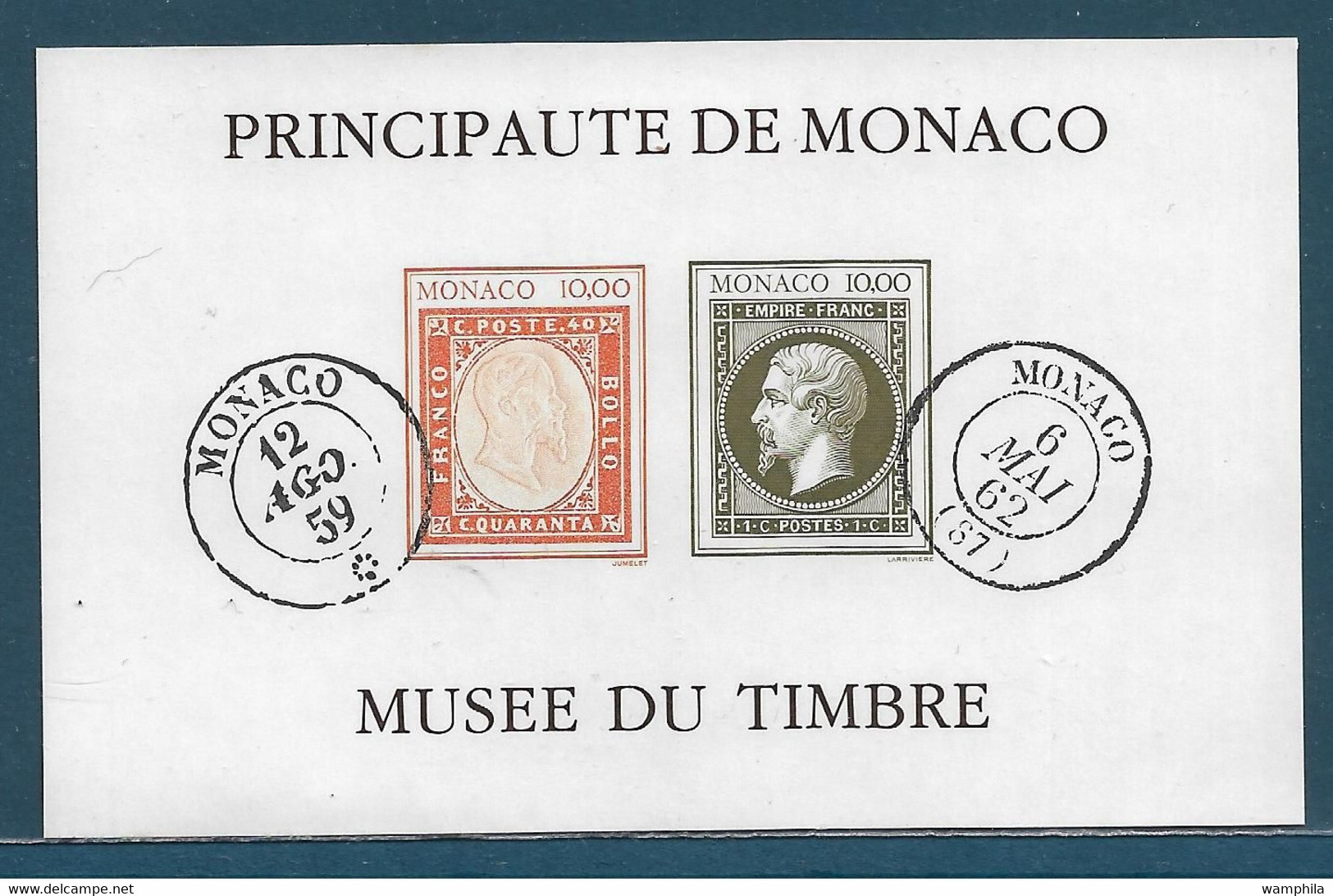 Monaco Bloc N°58a** Non Dentelé. Timbres Sur Timbre. Cote 250€ - Varietà