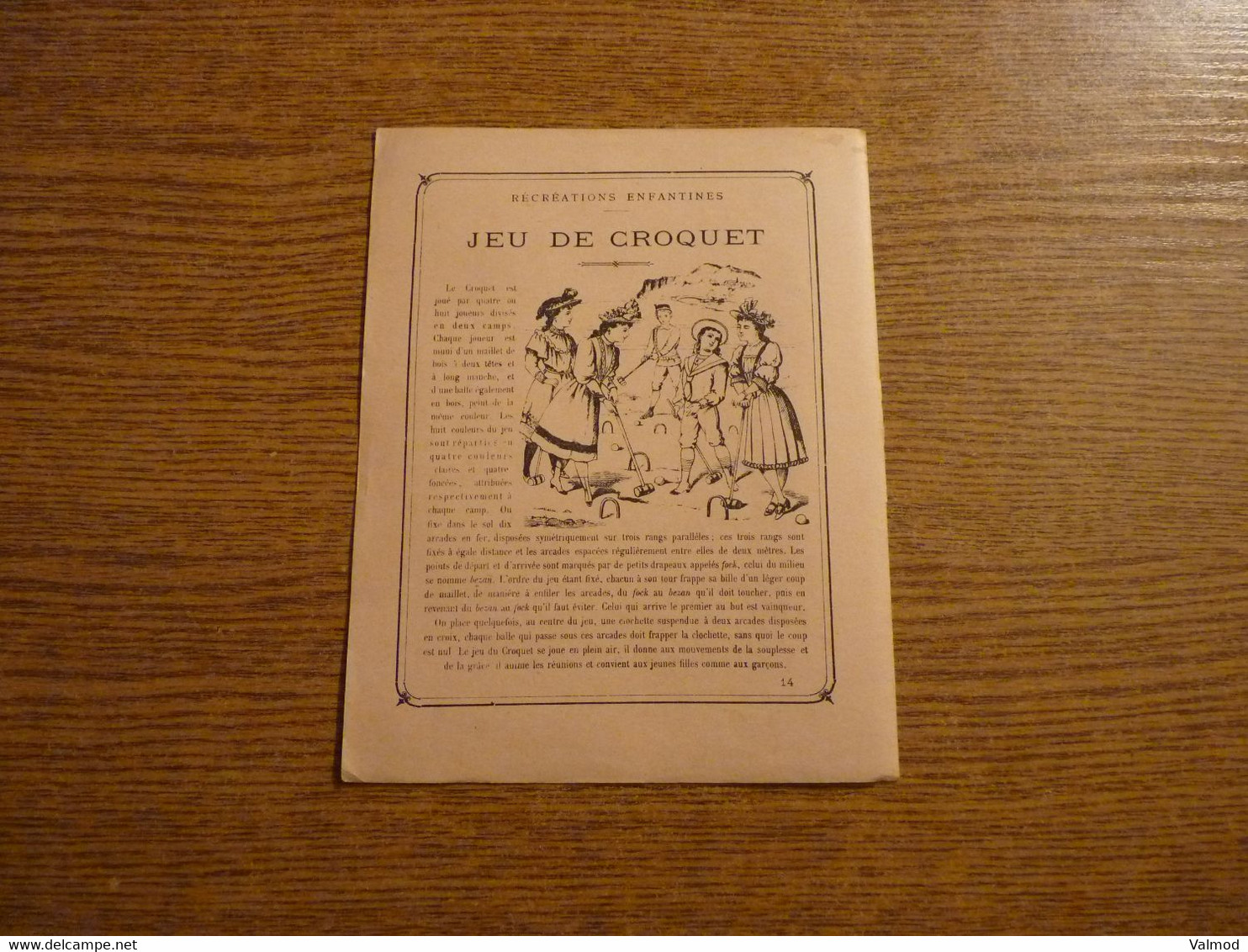 Protège-Cahier/Couverture "Jeu De Croquet" - Nouvelles Devinettes - Récréations Enfantines - 22,5 X 17,5 Cm Env. - Protège-cahiers