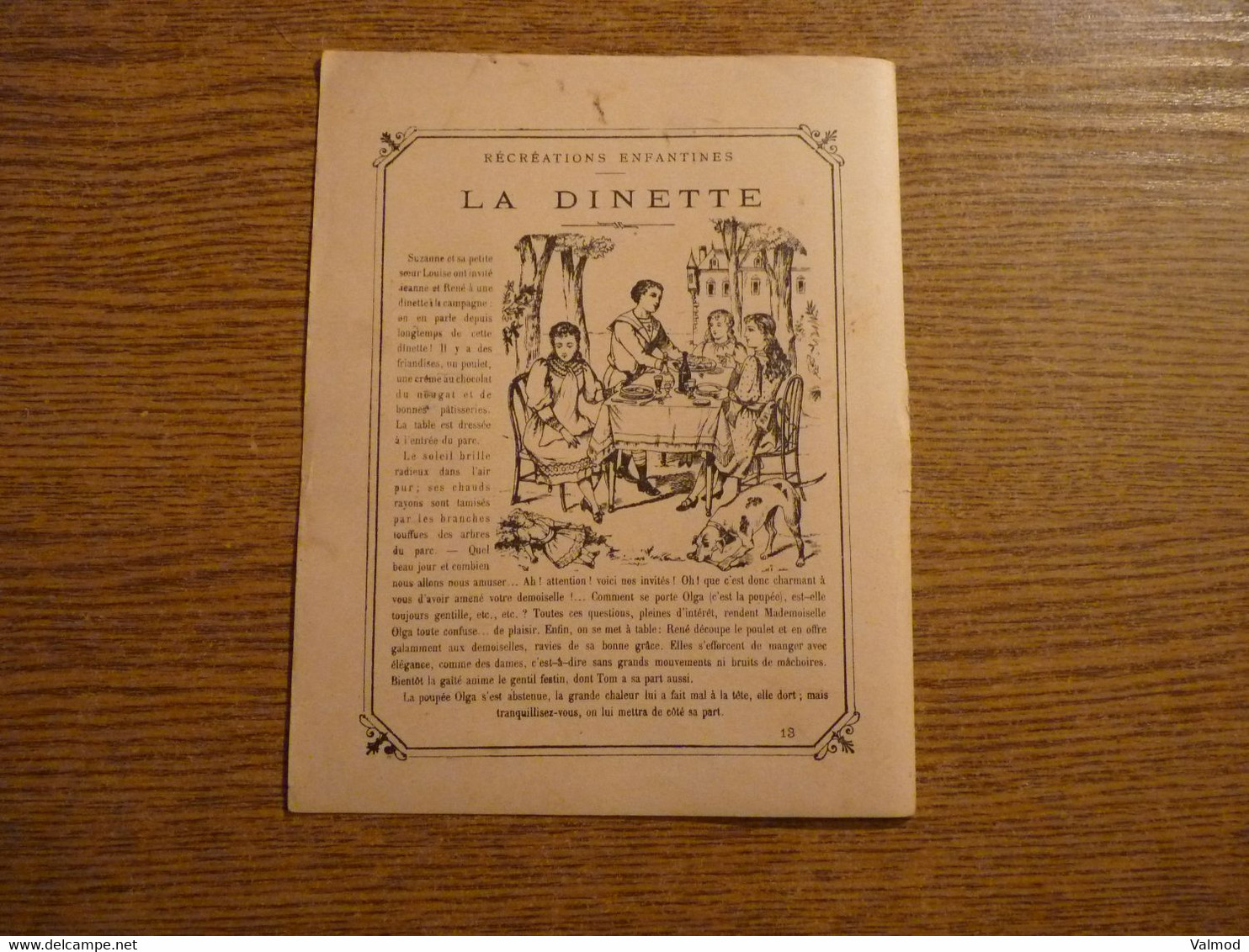 Protège-Cahier/Couverture "La Dinette" - Nouvelles Devinettes - Récréations Enfantines - 22,5 X 17,5 Cm Env. - Protège-cahiers