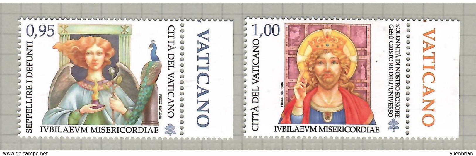 Vatican City 2016, Bird, Birds, Peacock, Set Of 2v , MNH** - Pavos Reales