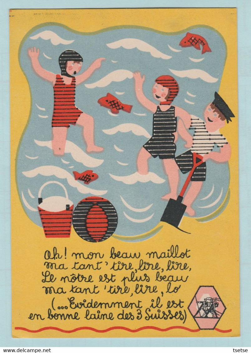 Carton Publicitaire / Les 3 Suisses - Chanson " Oh ! Mon Beau Maillot "- 18,5 Cm / 13,5 Cm - Pubblicitari