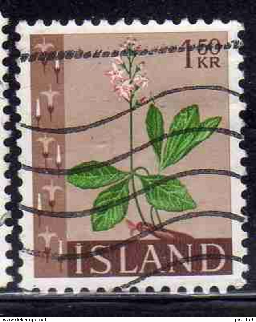 ISLANDA ICELAND ISLANDE ISLAND 1960 1962 FLORA FLOWERS IN NATURAL COLORS 1.50a USED USATO OBLITERE' - Gebraucht