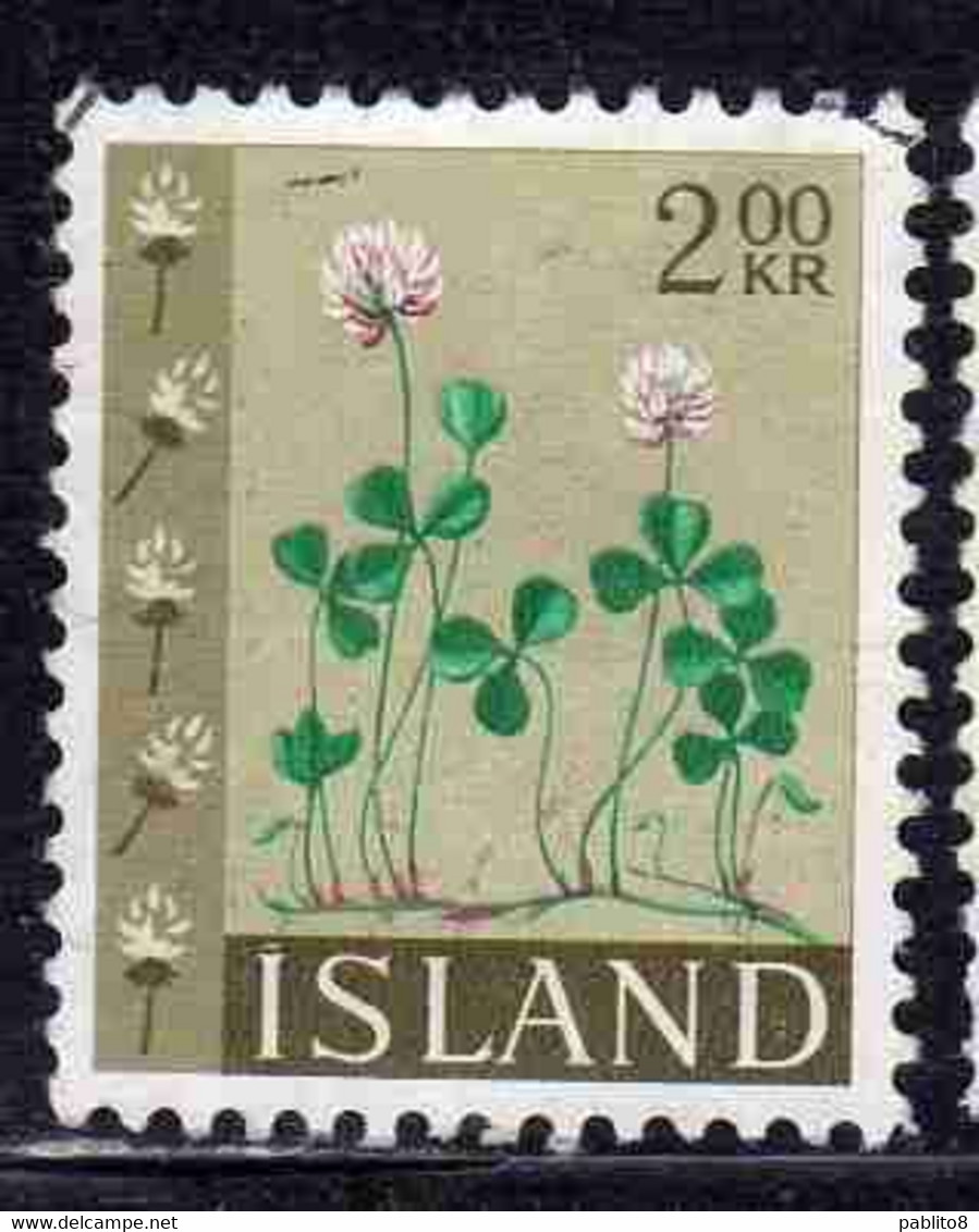 ISLANDA ICELAND ISLANDE ISLAND 1960 1962 FLORA FLOWERS IN NATURAL COLORS 2k USED USATO OBLITERE' - Gebraucht