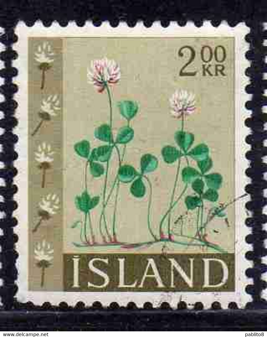 ISLANDA ICELAND ISLANDE ISLAND 1960 1962 FLORA FLOWERS IN NATURAL COLORS 2k USED USATO OBLITERE' - Oblitérés