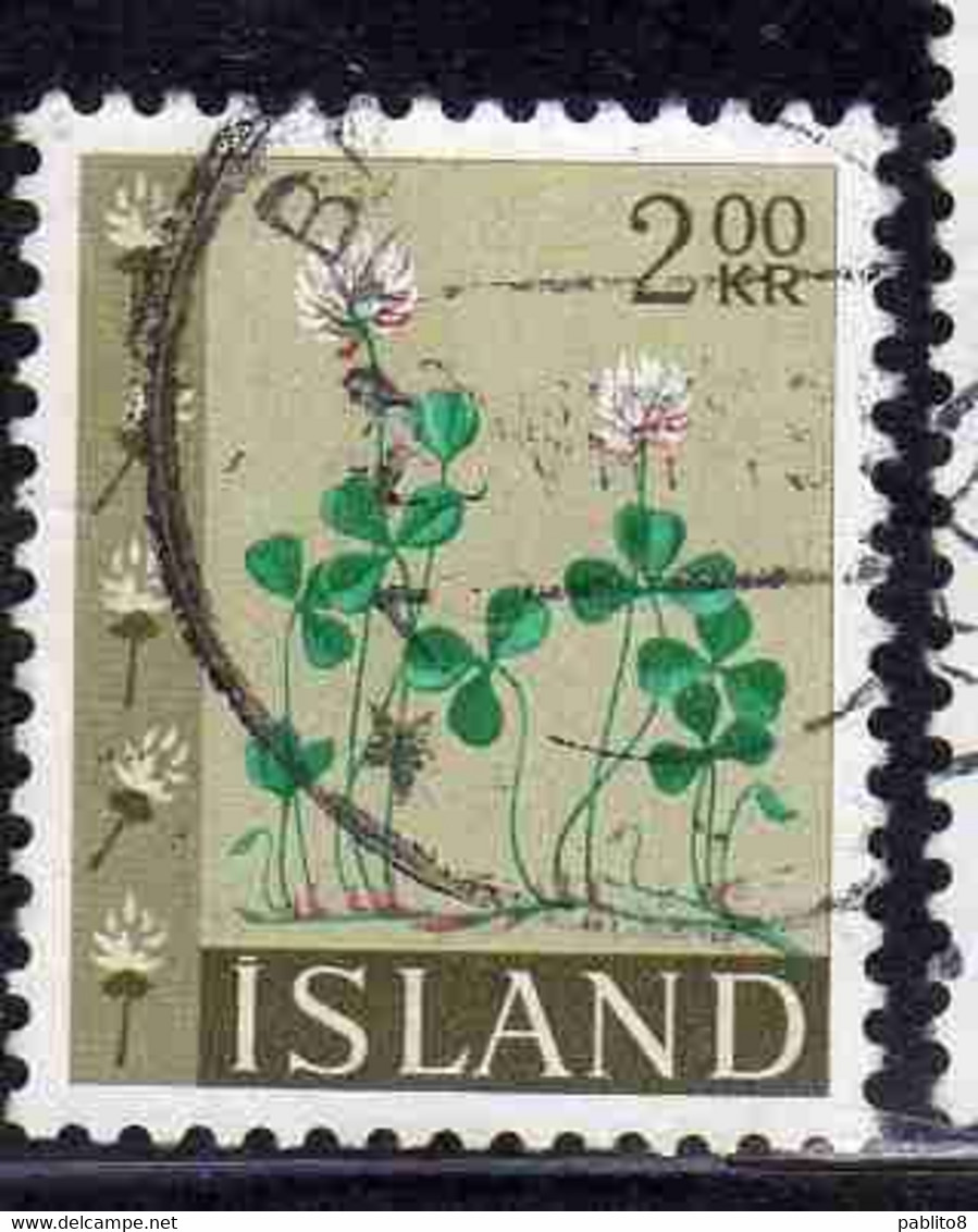 ISLANDA ICELAND ISLANDE ISLAND 1960 1962 FLORA FLOWERS IN NATURAL COLORS 2k USED USATO OBLITERE' - Used Stamps