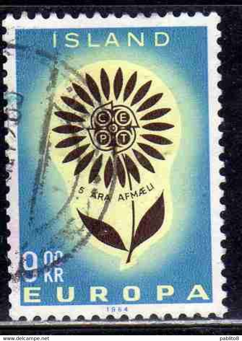 ISLANDA ICELAND ISLANDE ISLAND 1964 EUROPA CEPT UNITED 9k USED USATO OBLITERE' - Gebraucht