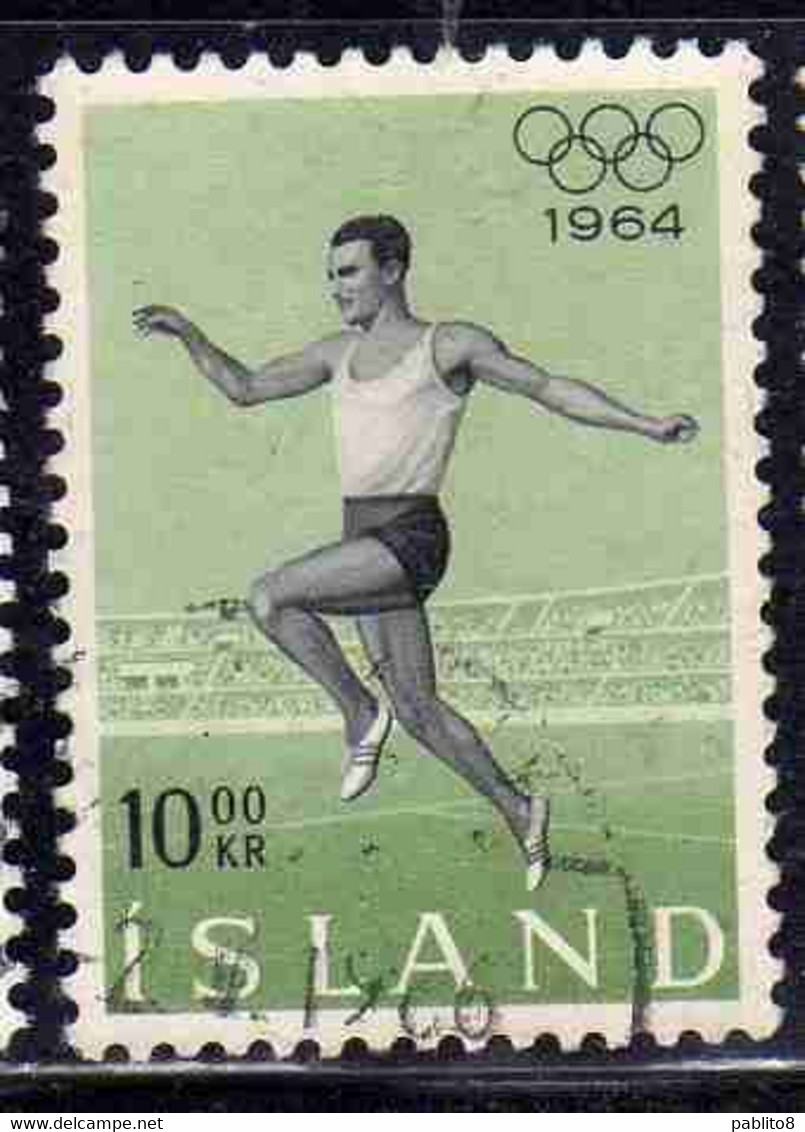 ISLANDA ICELAND ISLANDE ISLAND 1964 OLYMPIC GAMES TOKYO JUMPER 10k USED USATO OBLITERE' - Oblitérés