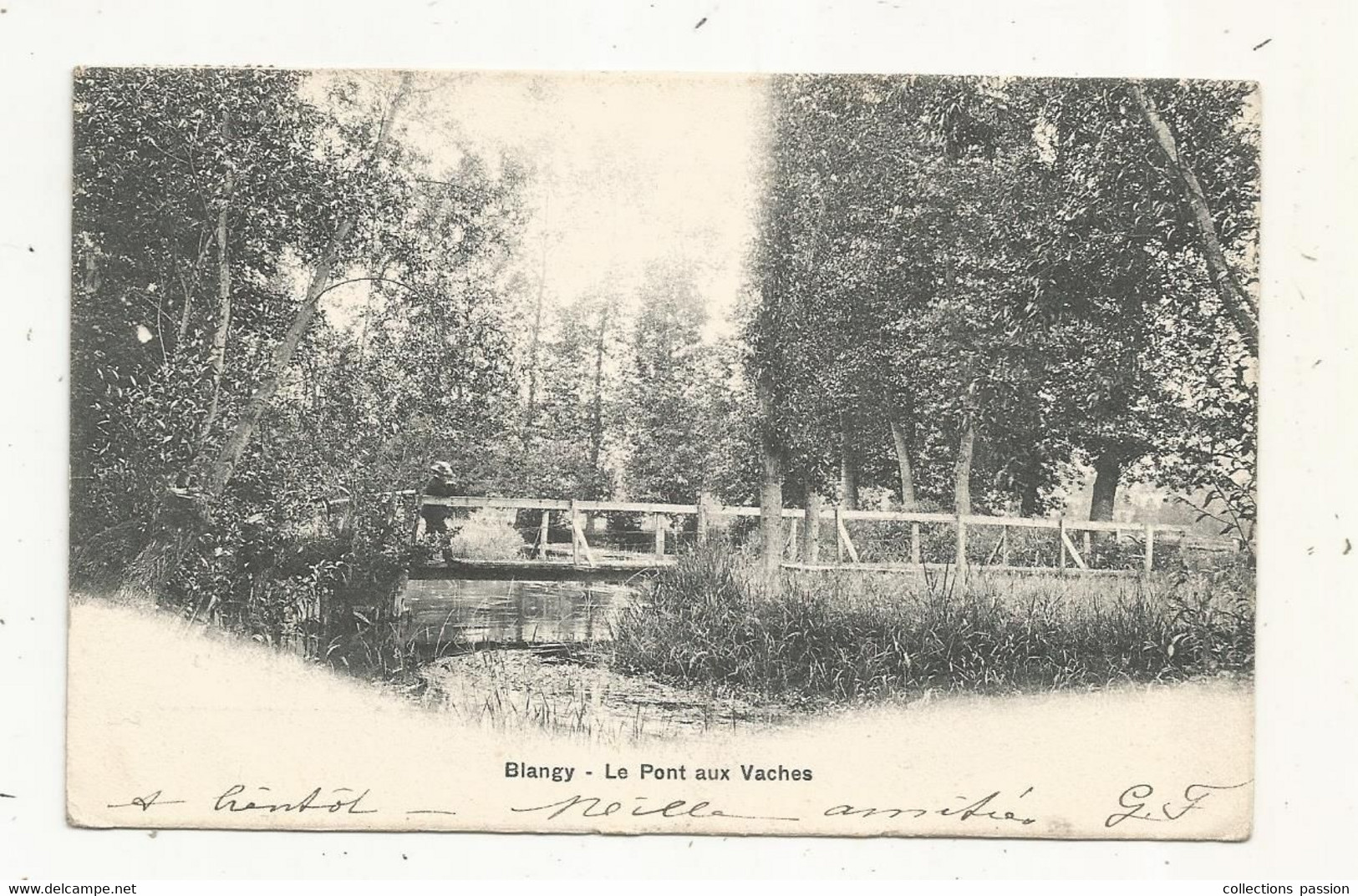 Cp, 76, BLANGY SUR BRESLE , Le Pont Aux VACHES ,dos Simple, Voyagée 1907 , Ed. A. Breger Frères - Blangy-sur-Bresle