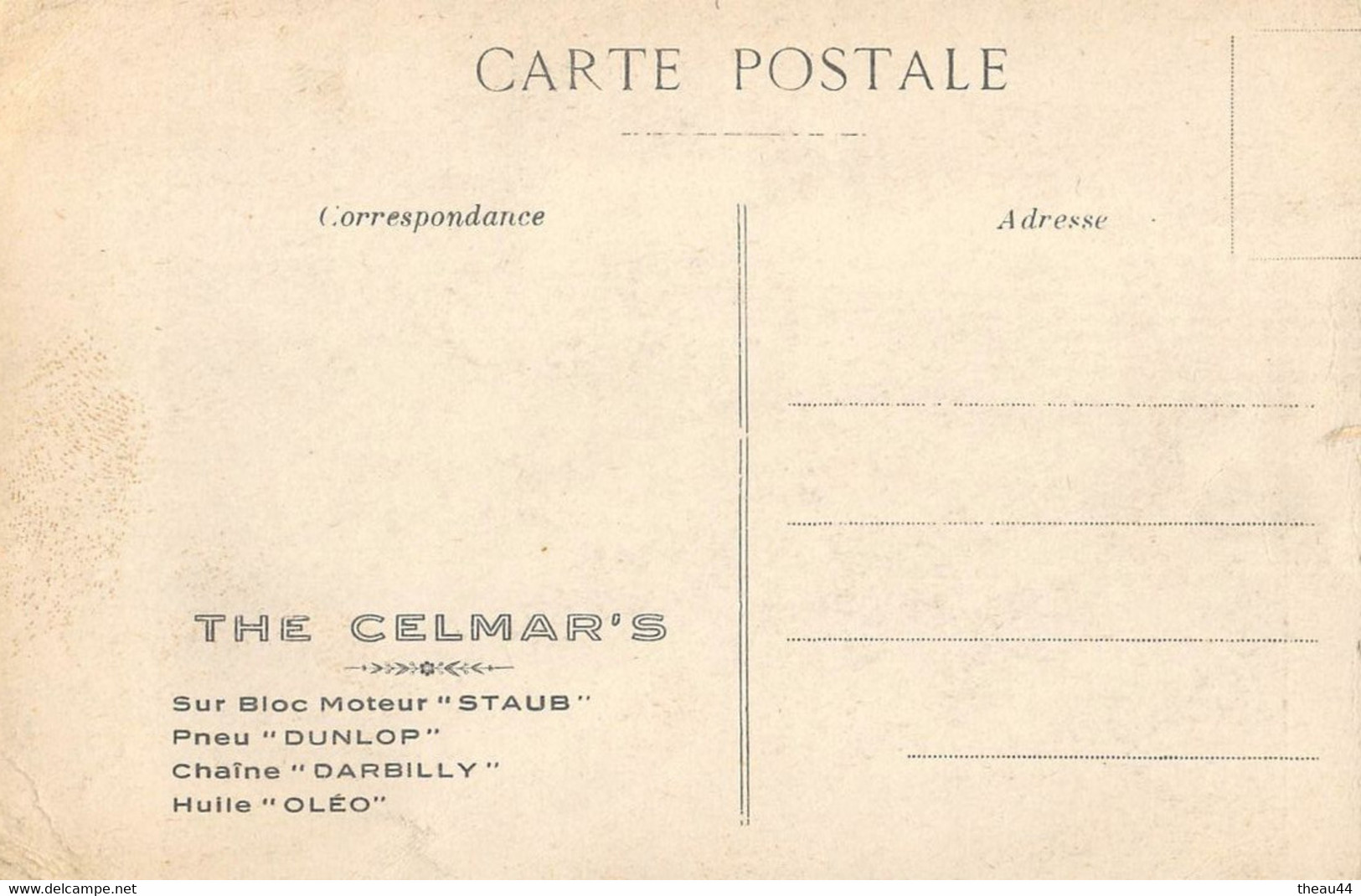 ¤¤  -   Carte Publicitaire Des Acrobates Motocyclistes  " LES CELMAR'S "   -  MOTOS     -   ¤¤ - Motorbikes