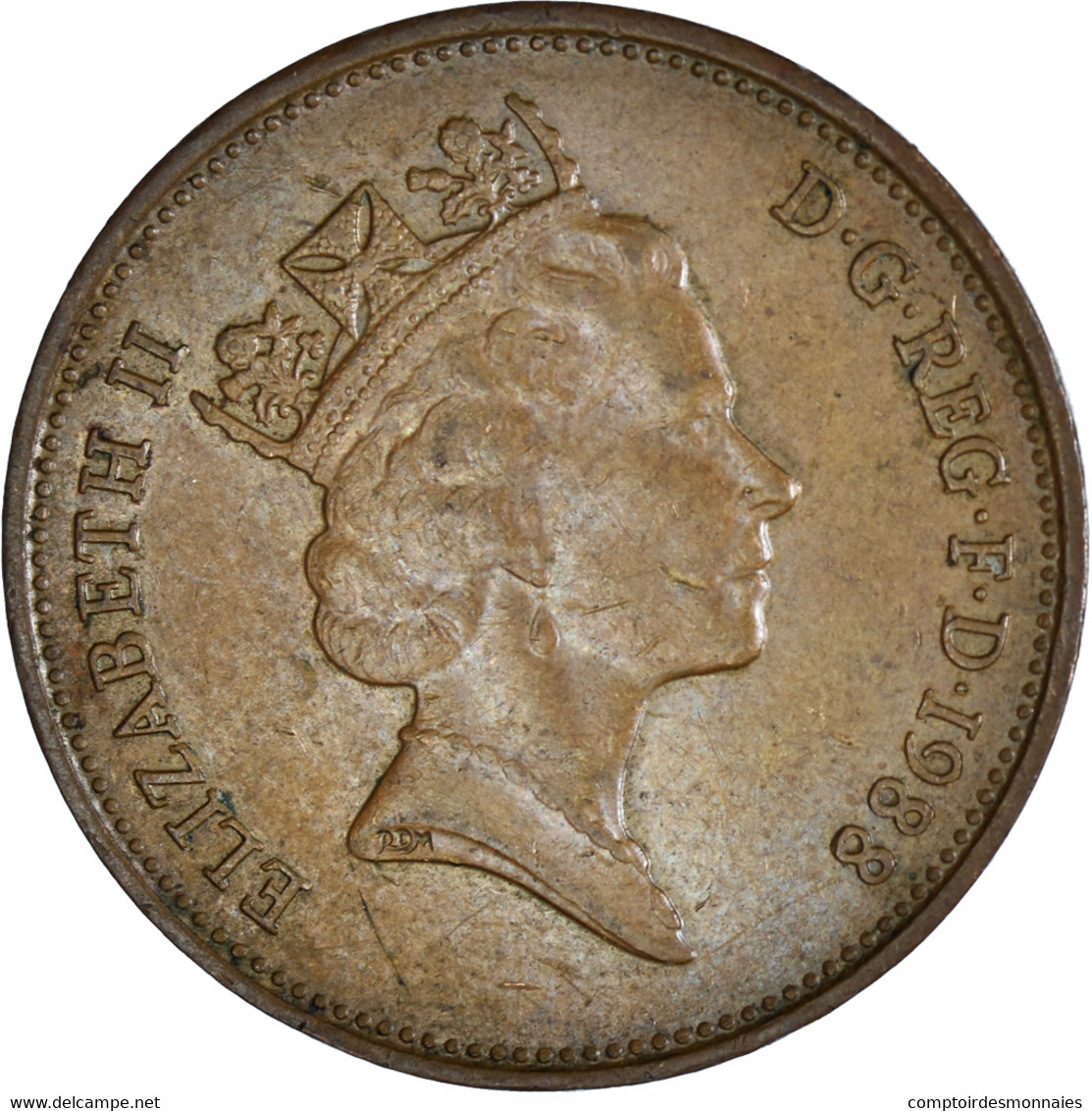 Monnaie, Grande-Bretagne, Elizabeth II, 2 Pence, 1988, TTB, Bronze, KM:936 - 2 Pence & 2 New Pence