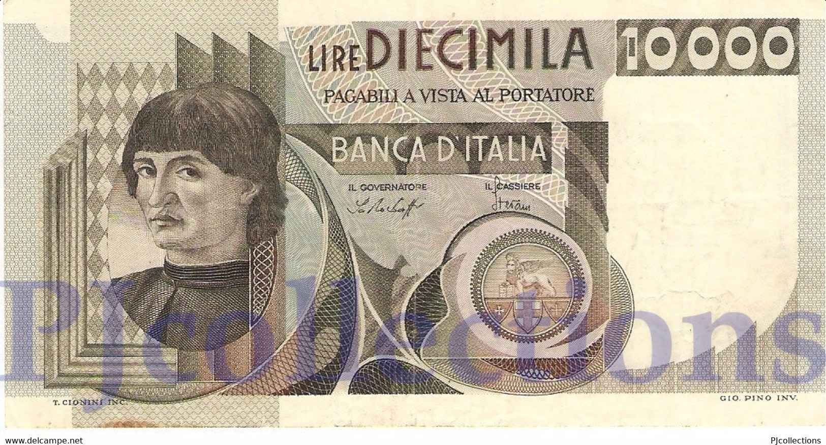 ITALIA - ITALY 10000 LIRE 1976 PICK 106a VF - 2000 Liras