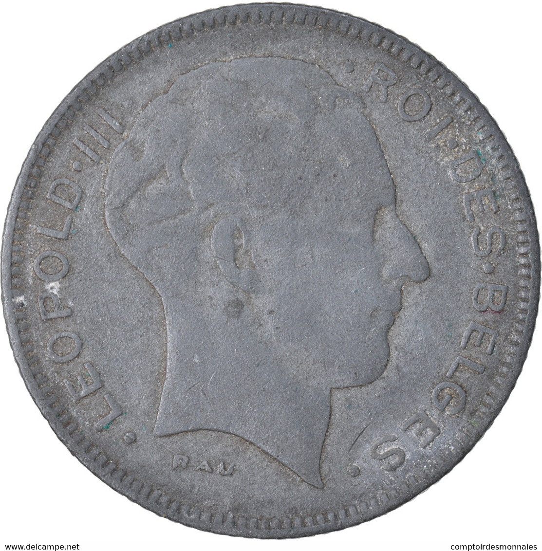 Monnaie, Belgique, 5 Francs, 5 Frank, 1943, TB+, Zinc, KM:129.1 - 5 Francs