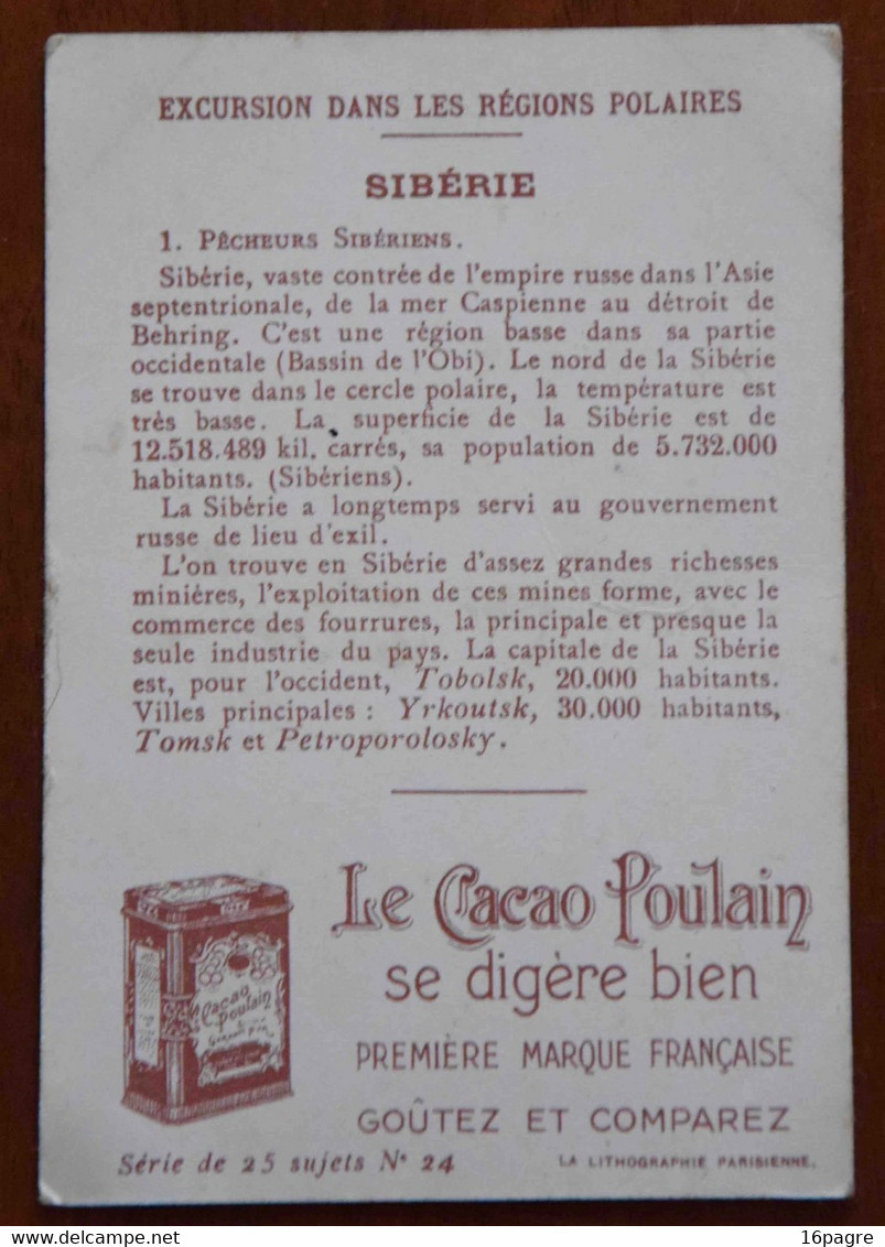 CHROMO CHOCOLAT POULAIN ORANGE, EXCURSIONS DANS LES RÉGIONS POLAIRES, SIBÉRIE - Poulain