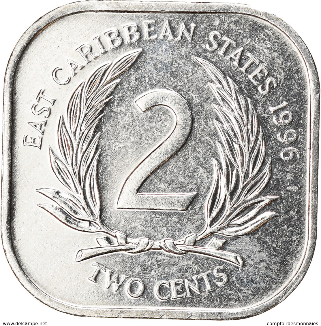 Monnaie, Etats Des Caraibes Orientales, Elizabeth II, 2 Cents, 1996, SUP - Caraïbes Orientales (Etats Des)