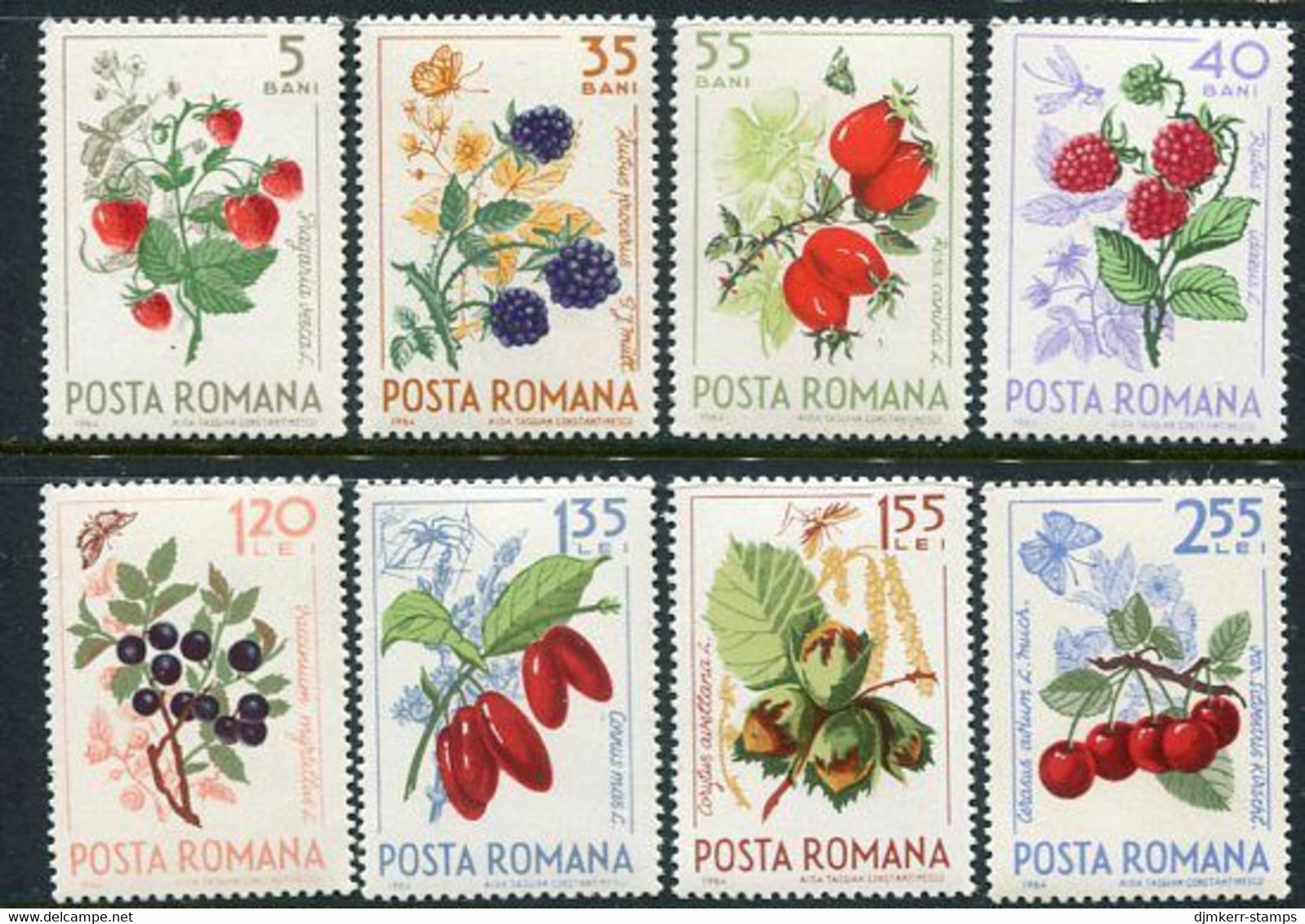 ROMANIA 1964 Wild Berries MNH / **.  Michel 2361-68 - Nuovi