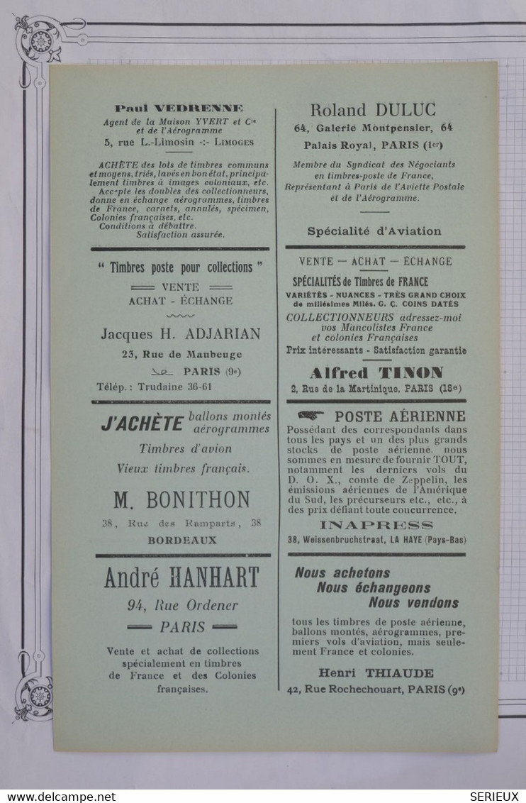 BD12 FRANCE L AEROGRAMME JOURNAL N°4 1931 NEUF++ BEAUVAIS +++INTERESSANT A LIRE ++++++AEROPHILATELIE - 1927-1959 Lettres & Documents