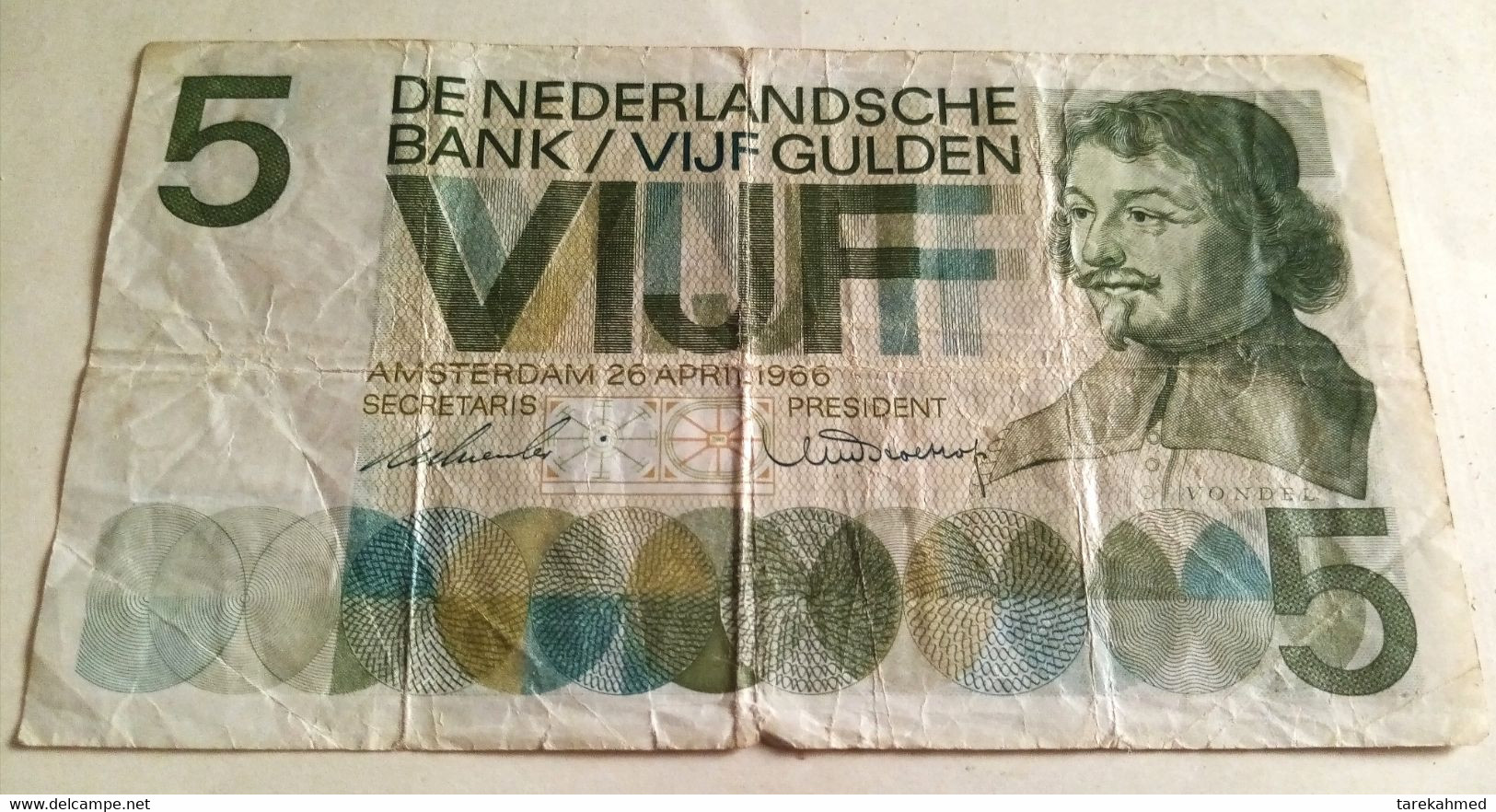 NETHERLANDS , 5 GULDEN/1966 - 5 Gulden