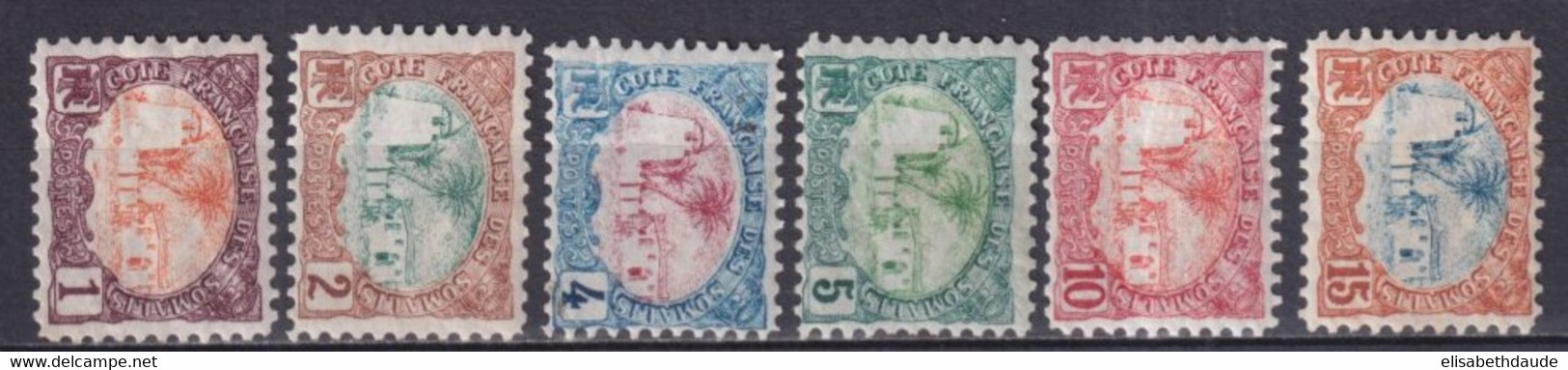 SOMALIS - 1902 - YVERT N° 37/42 * MH - MOSQUEE TADJOURAH - COTE = 31 EUR. - Ungebraucht