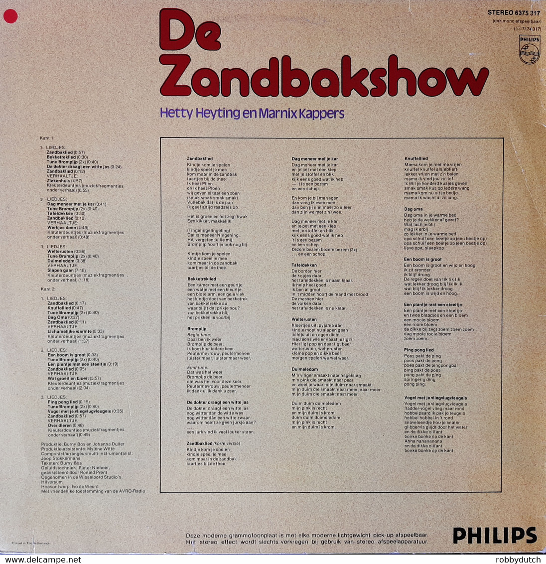 * LP *  HETTY HEYTING En MARNIX KAPPERS - DE ZANDBAKSHOW (Holland 1980 EX-!!) - Bambini