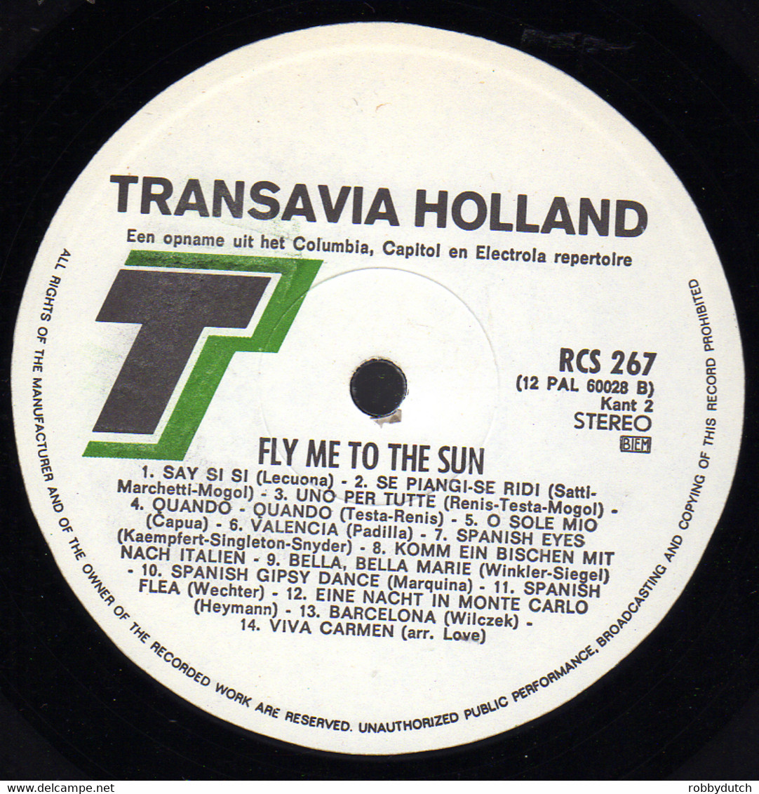 * LP *  FLY ME TO THE SUN - VARIOUS ARTISTS .  Promo TRANSAVIA - Compilaties