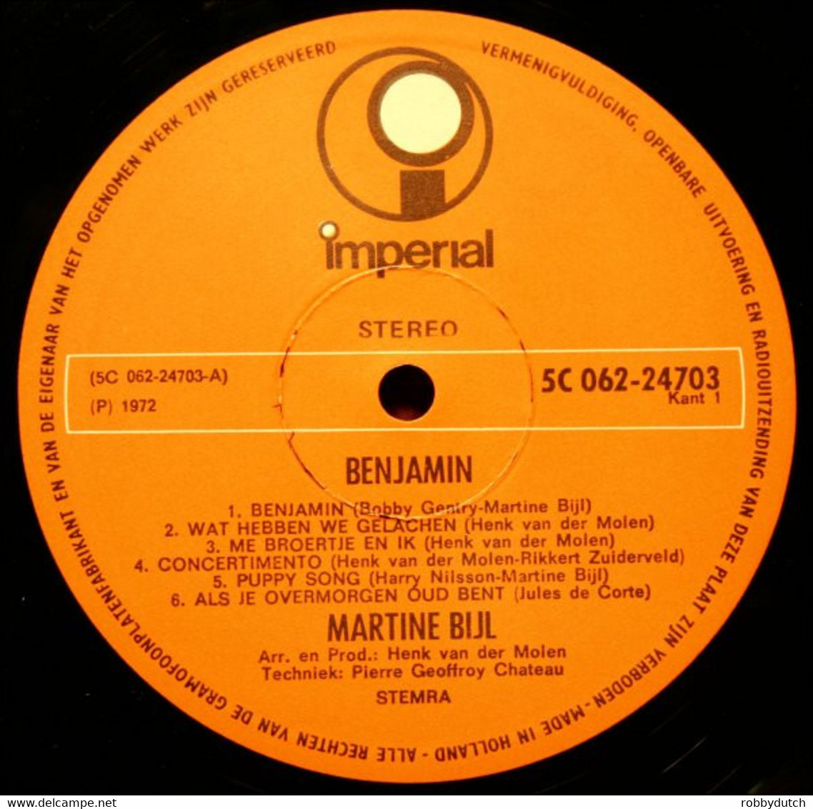 * LP *  MARTINE BIJL - BENJAMIN (Holland 1972. Gatefold On Imperial) - Andere - Nederlandstalig