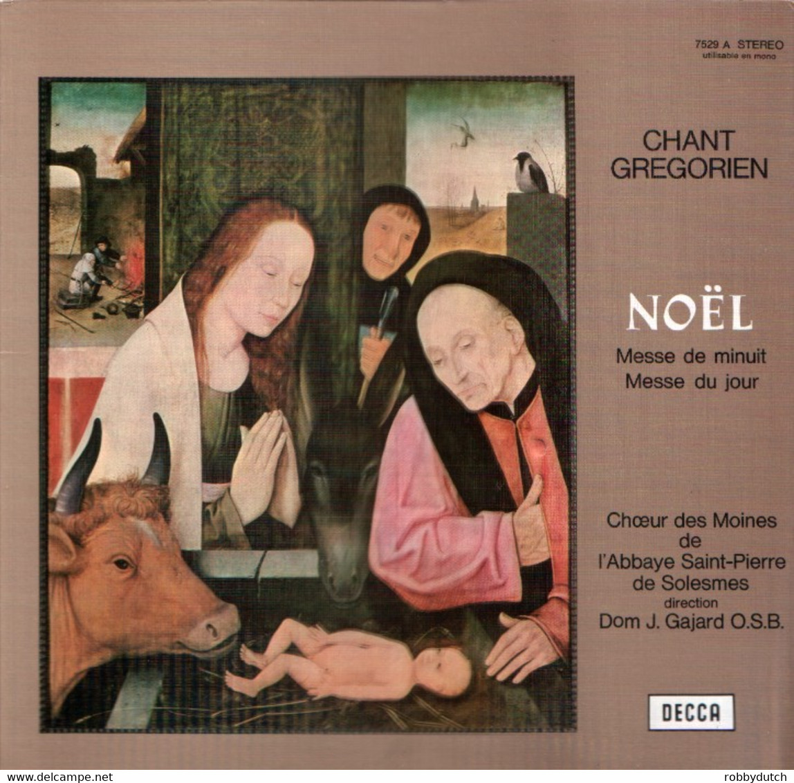 * LP *  NOËL - CHANT GREGORIEN - CHOEUR DES MOINES DE L' ABBAYE SAINT_PIERRE DE SOLESMES - Chants Gospels Et Religieux