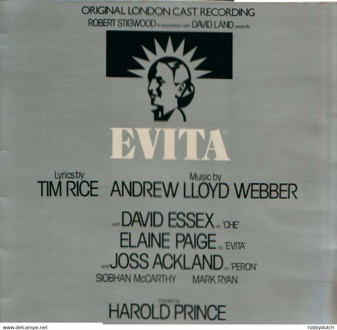 * LP *  EVITA - ORIGINAL LONDON CAST - DAVID ESSEX, ELAINE PAGE A.o. (Europe 1978 EX!!) - Musicales