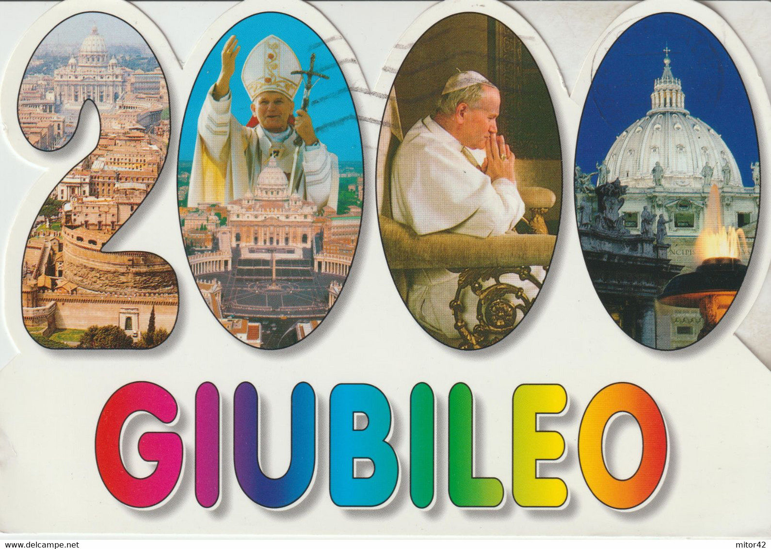 34-Vaticano-Storia Postale-L.800 Anno Santo Del 2000 Su Cartolina Giubileo-Annullo Targhetta X Acireale-Catania - Covers & Documents