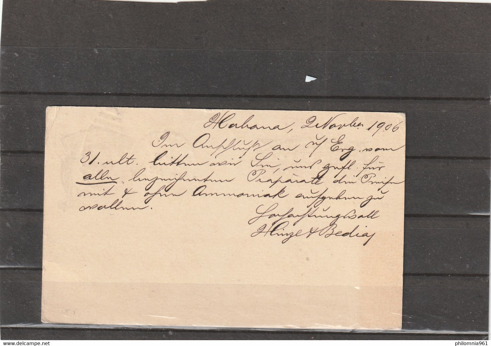 Cuba Habana UPRATED POSTAL CARD To Germany 1906 - Briefe U. Dokumente