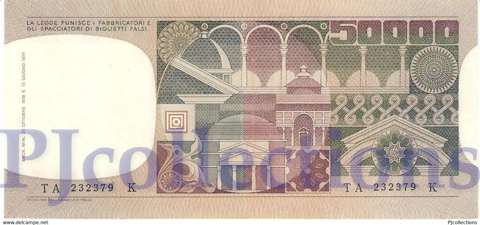 ITALIA - ITALY 50000 LIRE 1978 PICK 107a XF+ - 50.000 Lire