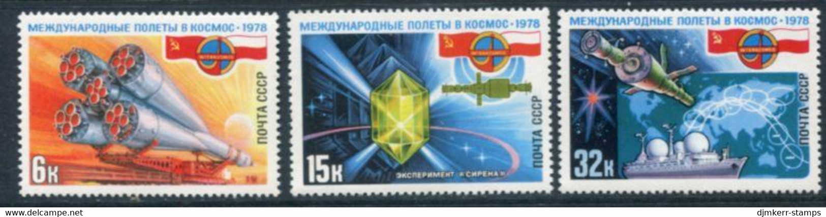 SOVIET UNION 1978 Intercosmos USSR - Poland Joint Flight MNH / **.  Michel 4735-37 - Nuovi