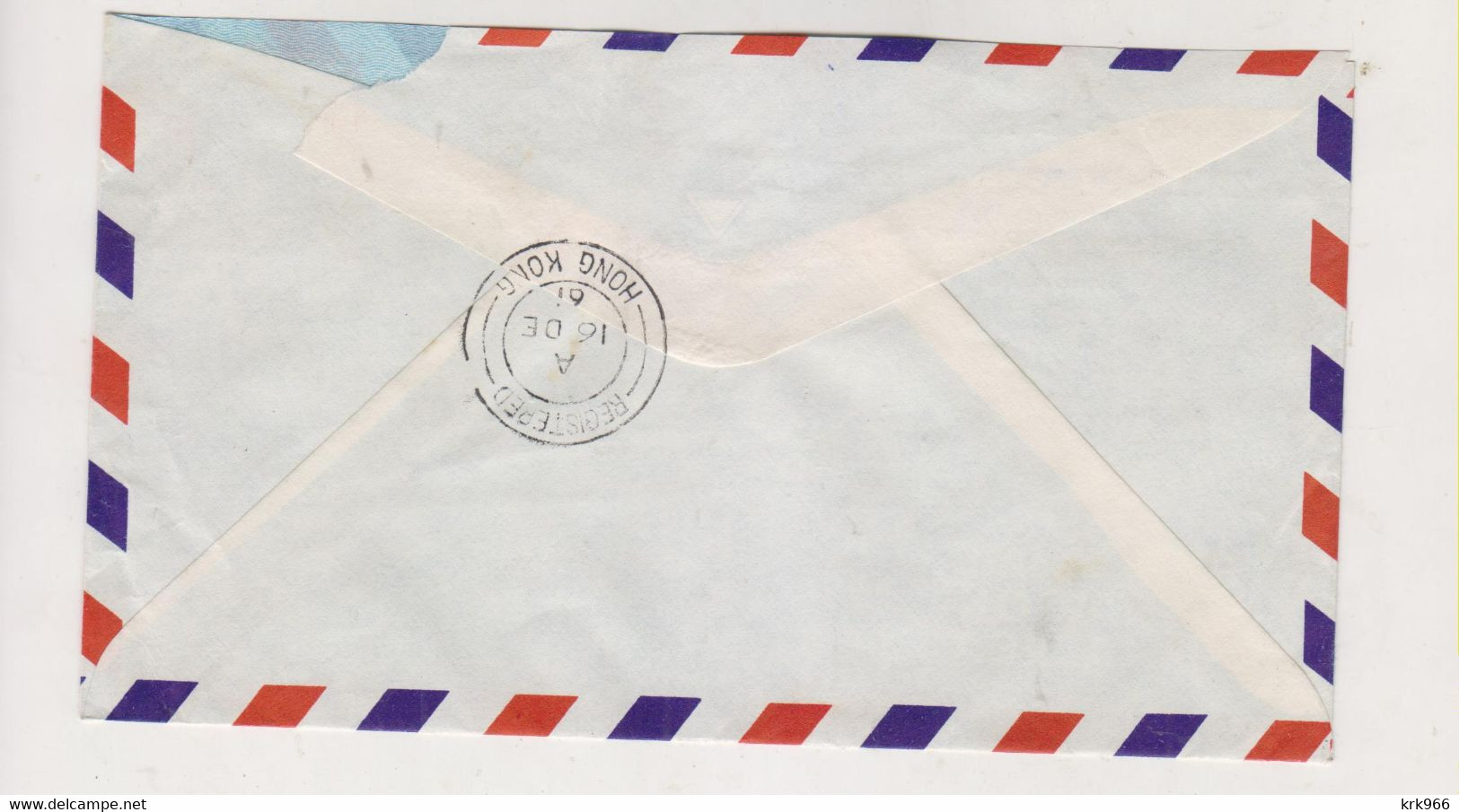 HONG KONG 1961 Registered  Airmail Cover To Germany Meter Stamp - Brieven En Documenten