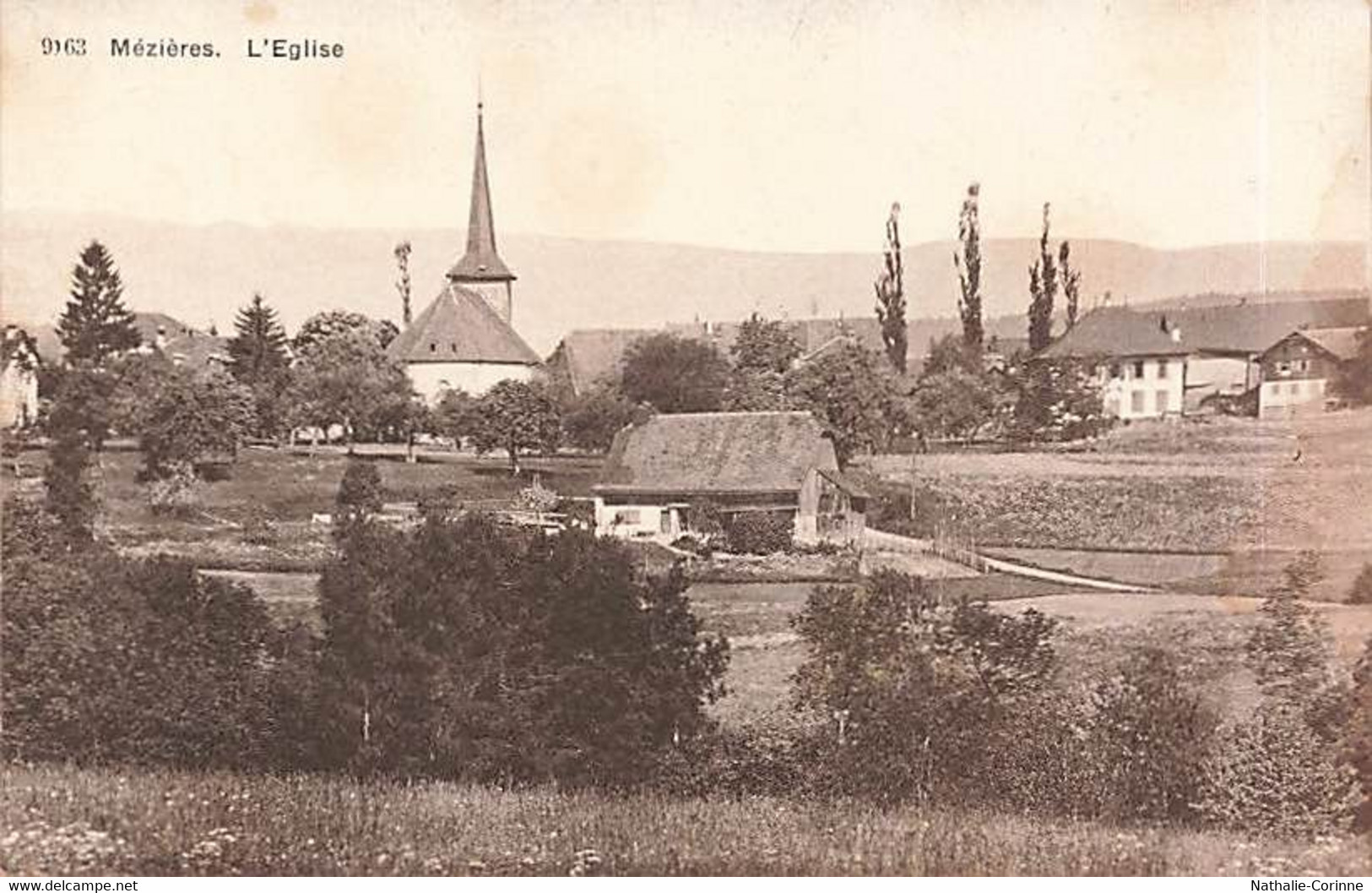 Mézières. L'Eglise - Vaud Suisse - écrit En 1929 - Jorat-Mézières