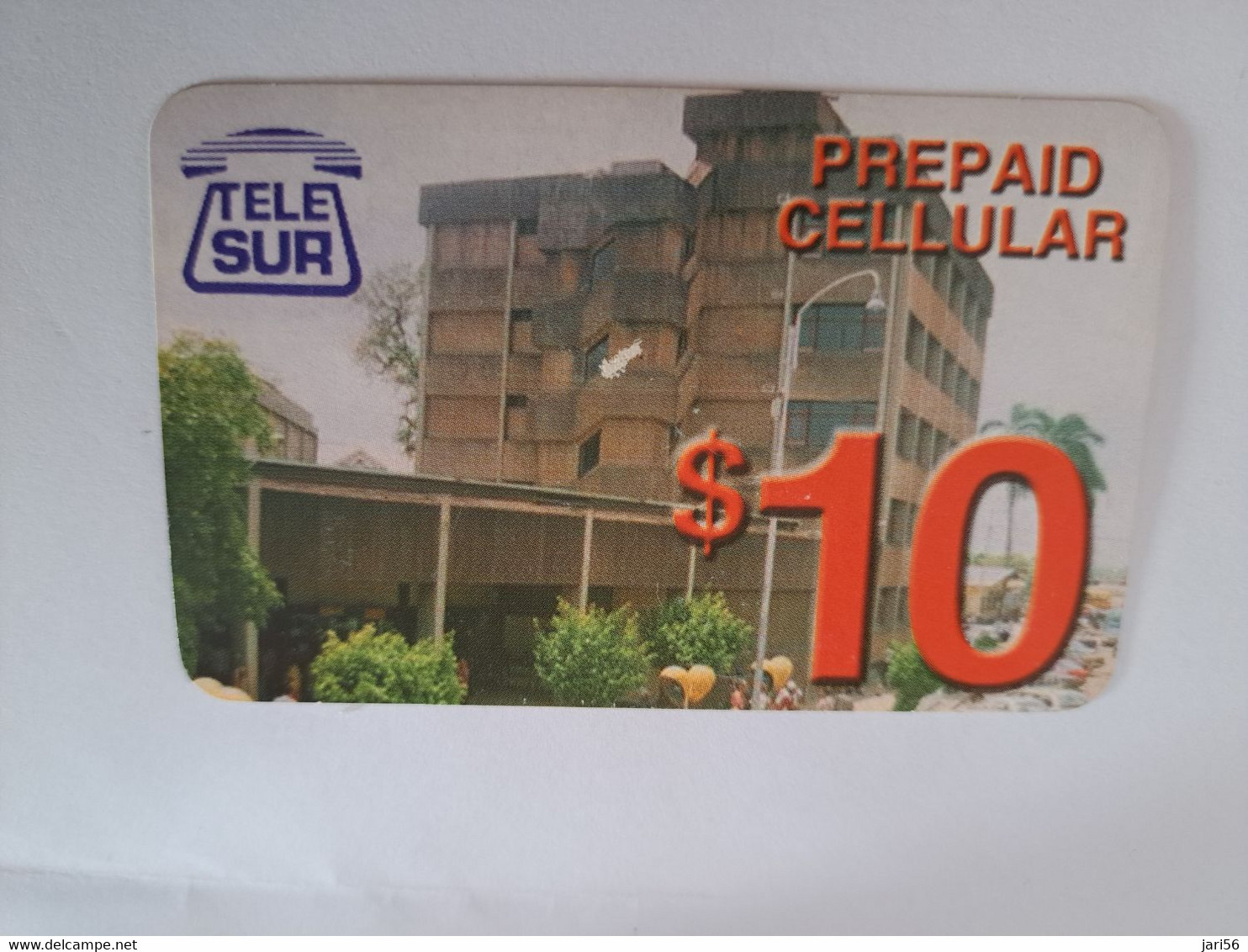 SURINAME US $10    PREPAID CALLING CARD   / TELE SUR BUILDING            **10916 ** - Suriname