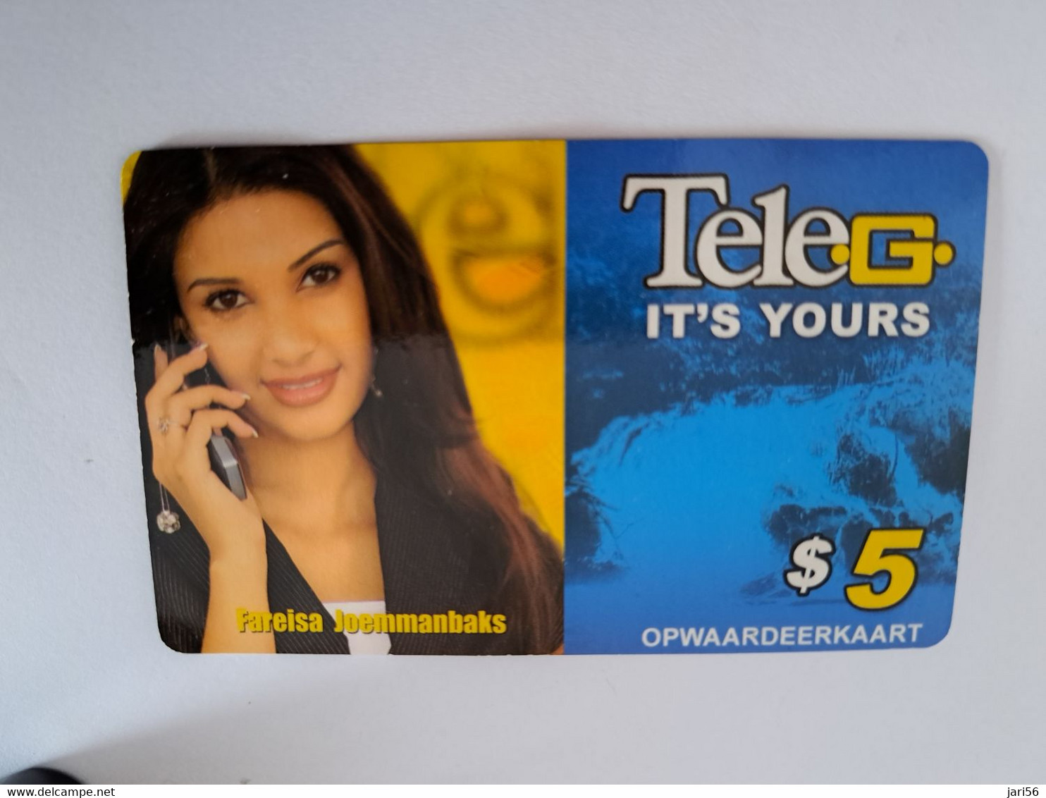 SURINAME US $ 5-    PREPAID CALLING CARD   /  FAREISA JOEMMANBAKS          **10930** - Surinam