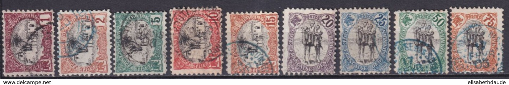 SOMALIS - 1903 - YVERT N° 53/60+62/63 OBLITERES - COTE = 82 EUR. - Gebruikt