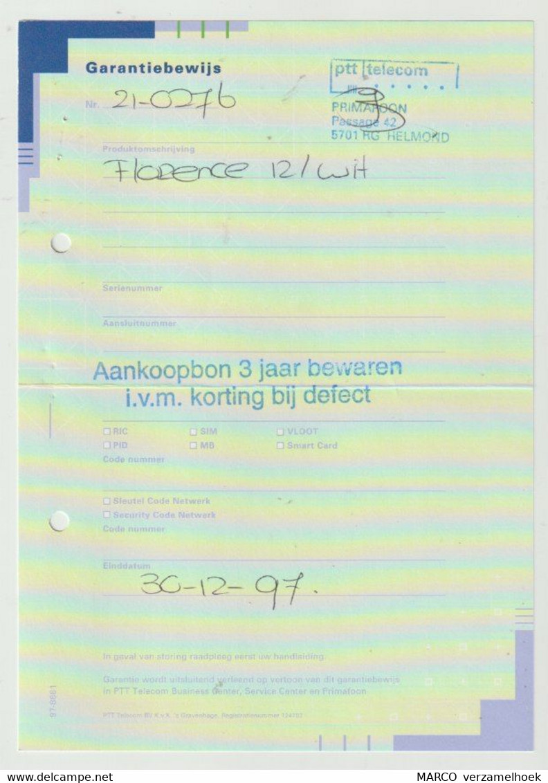 Brochure-leaflet PTT Telecommunicatie (NL) Telefoon-telephone Primafoon Helmond - Telefonía