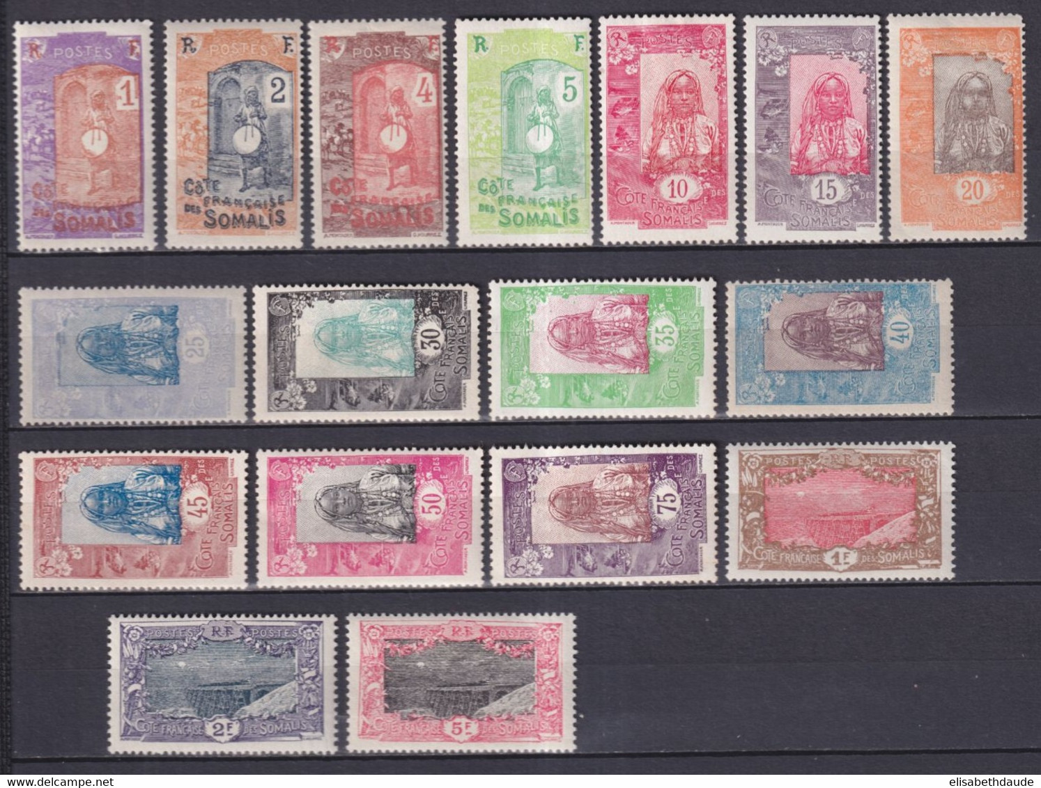 SOMALIS - 1915 - SERIE COMPLETE YVERT N° 83/99 * MH - COTE = 55 EUR. - Unused Stamps