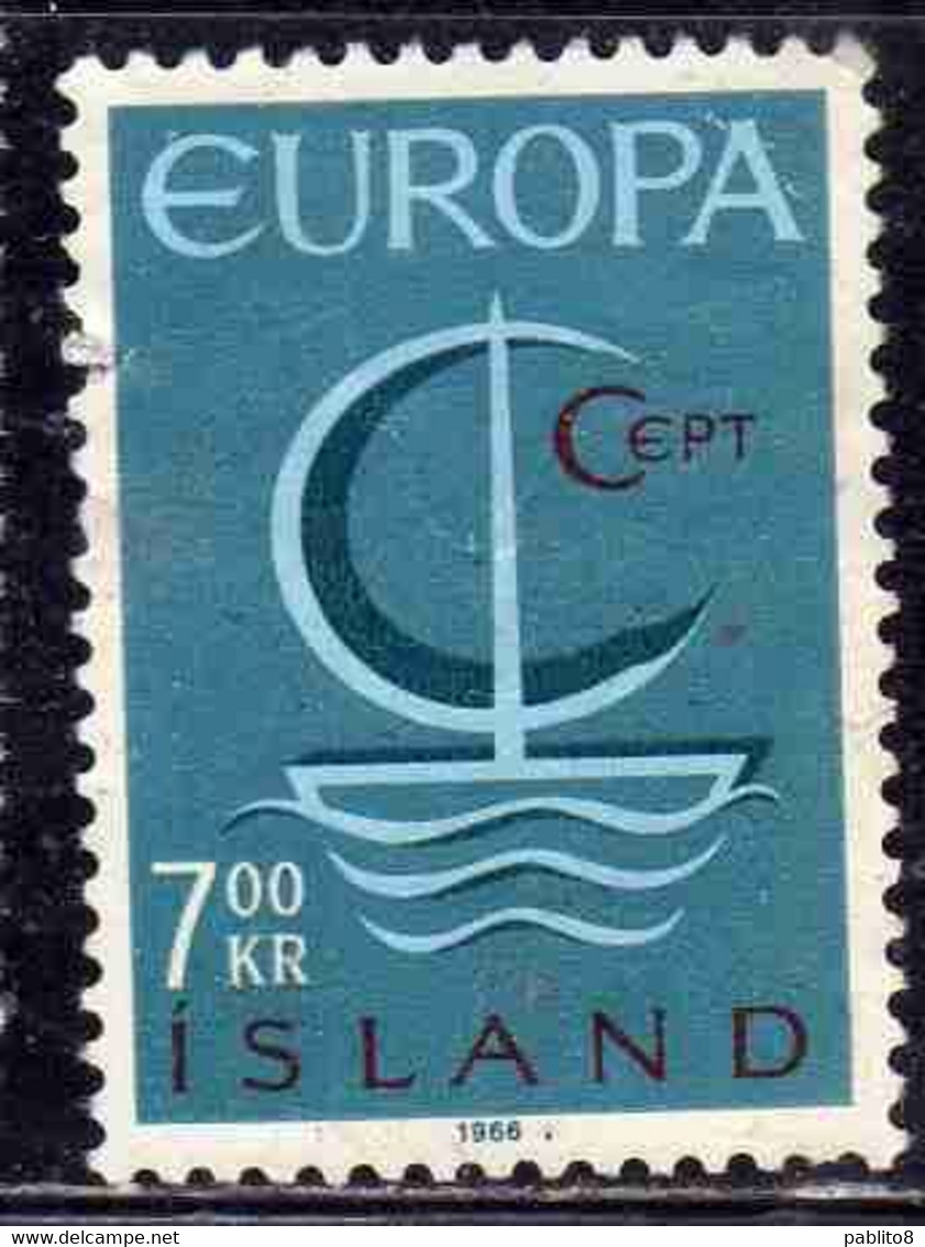 ISLANDA ICELAND ISLANDE ISLAND 1966 EUROPA CEPT UNITED 7k USED USATO OBLITERE' - Gebraucht